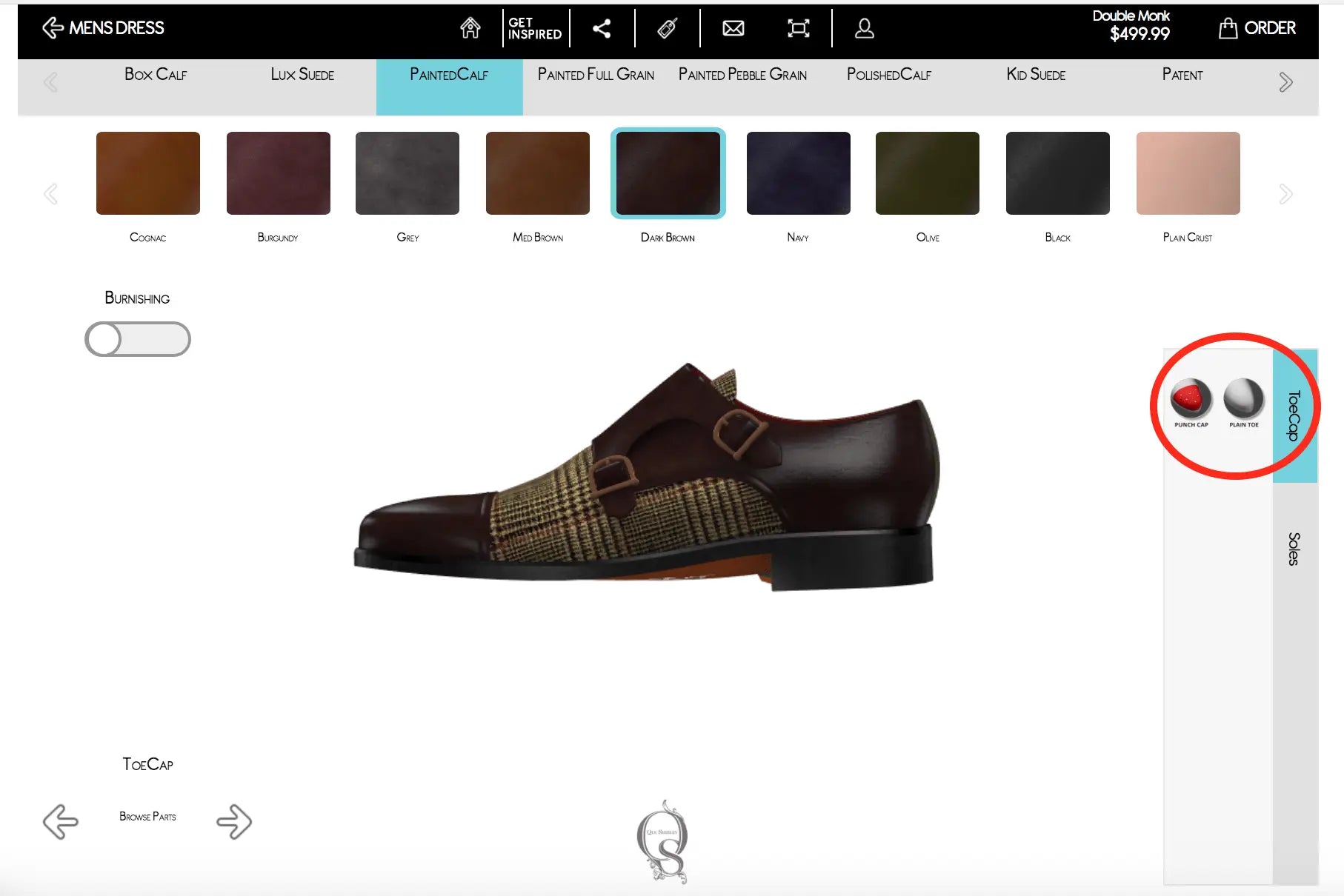 Customizable men’s dress shoe.