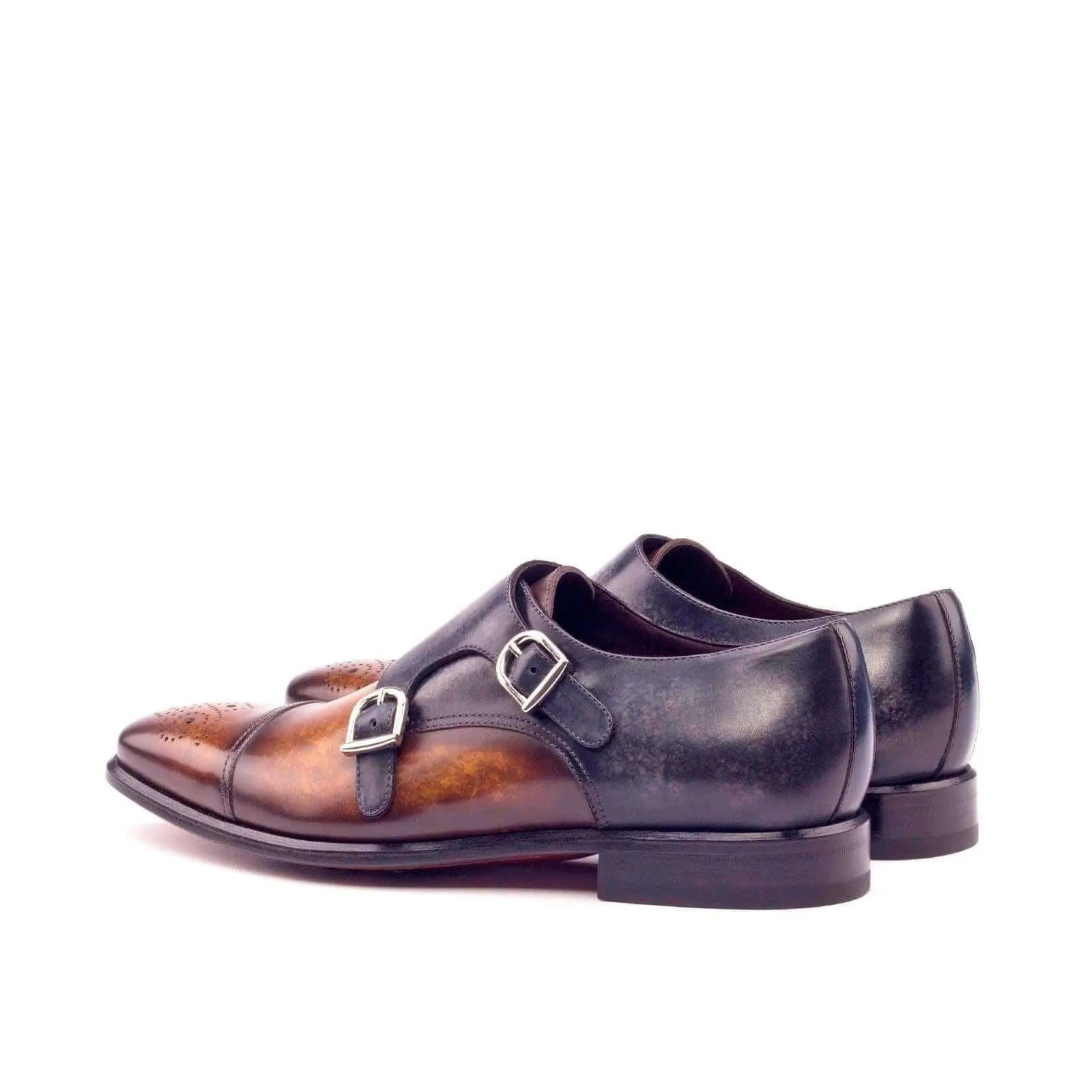1825 Double Monk Patina II two-toned leather double monk shoes