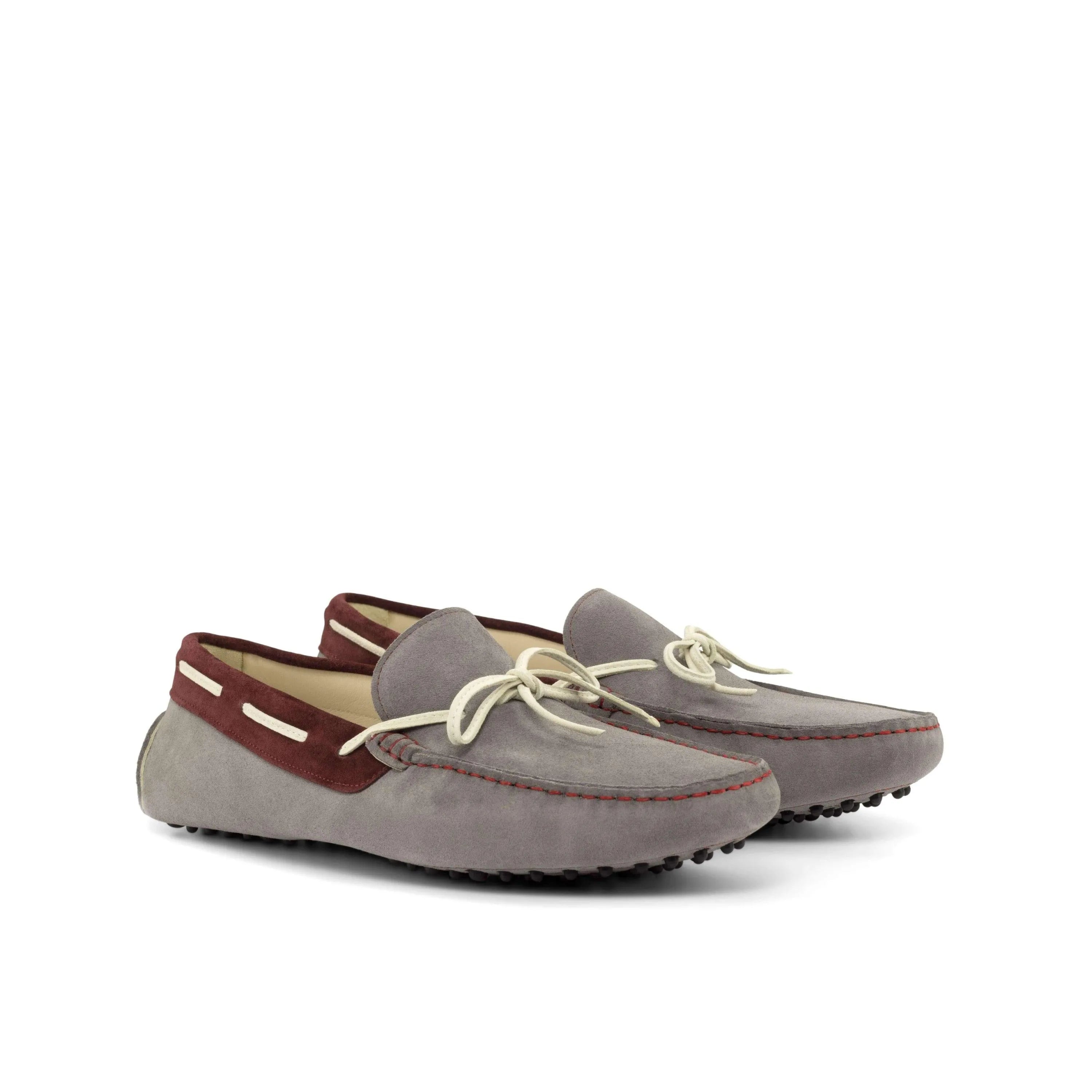 Gray suede 1986 Driver loafers, comfortable driving style for cart