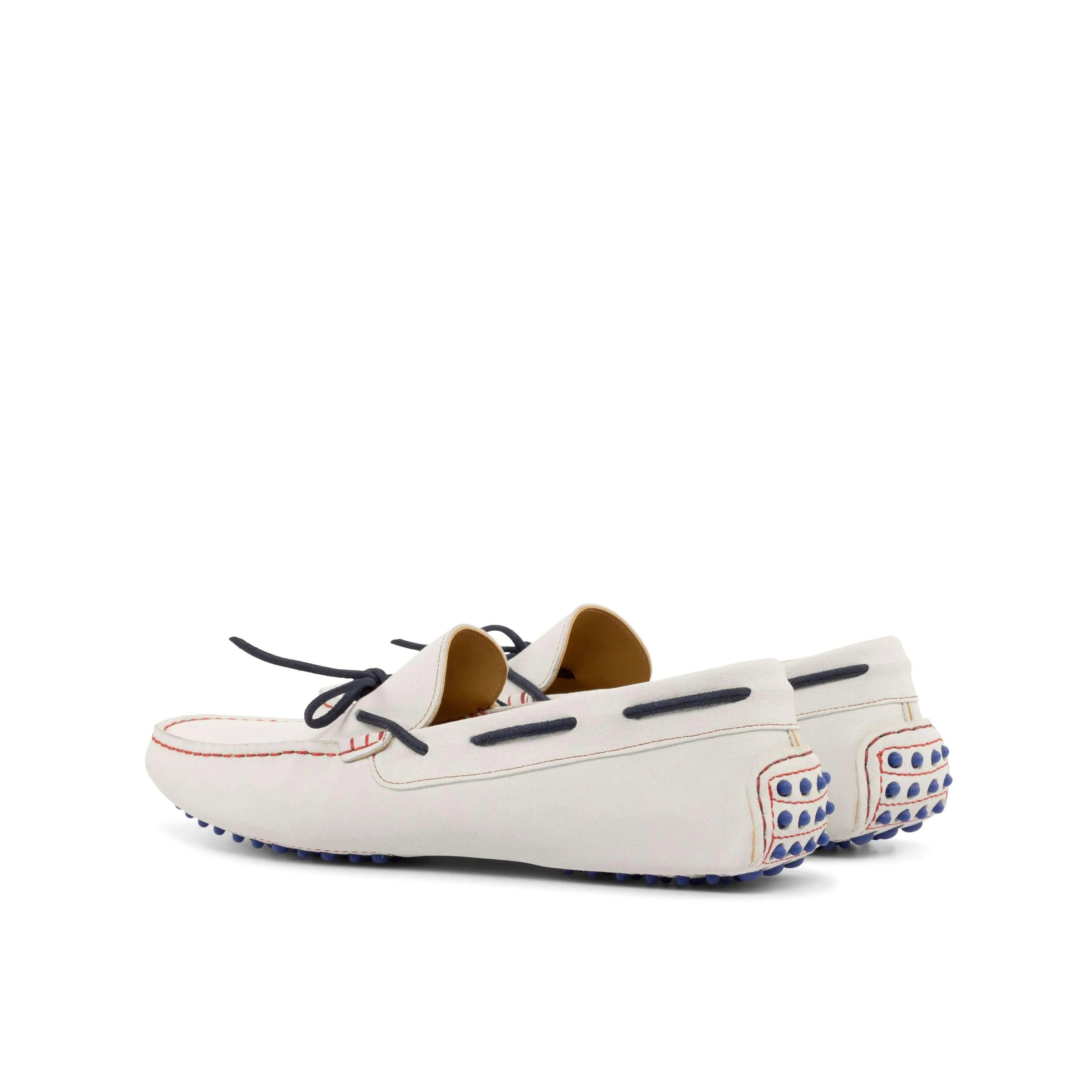 White leather 1989 Driver shoes, comfortable back view for cart driving