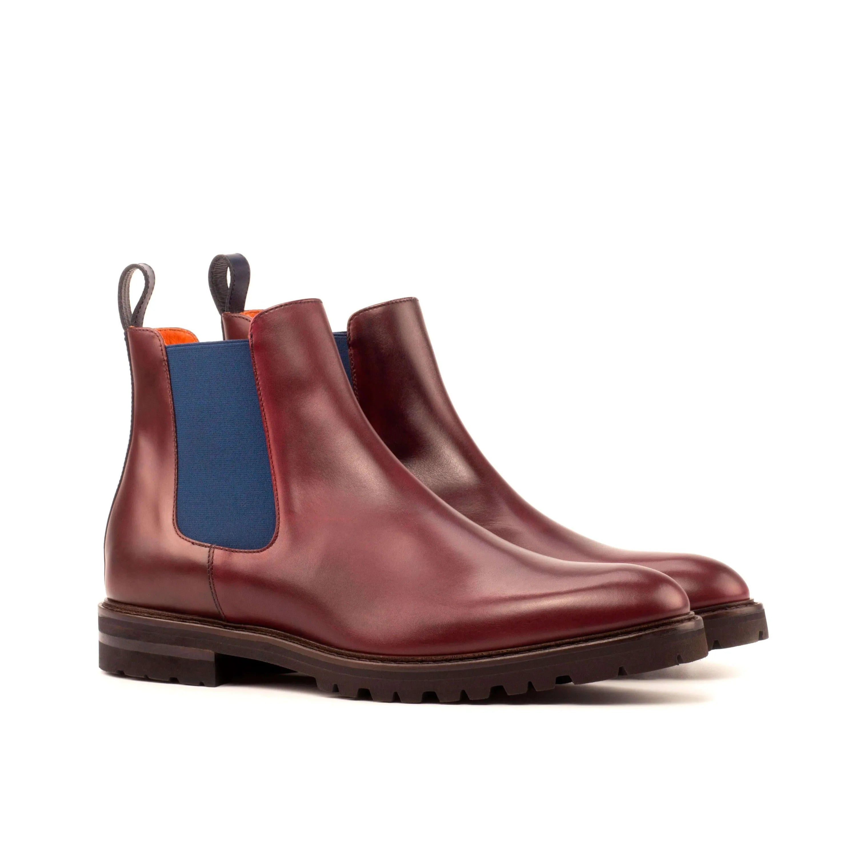 45TD Chelsea boot in burgundy box calf leather