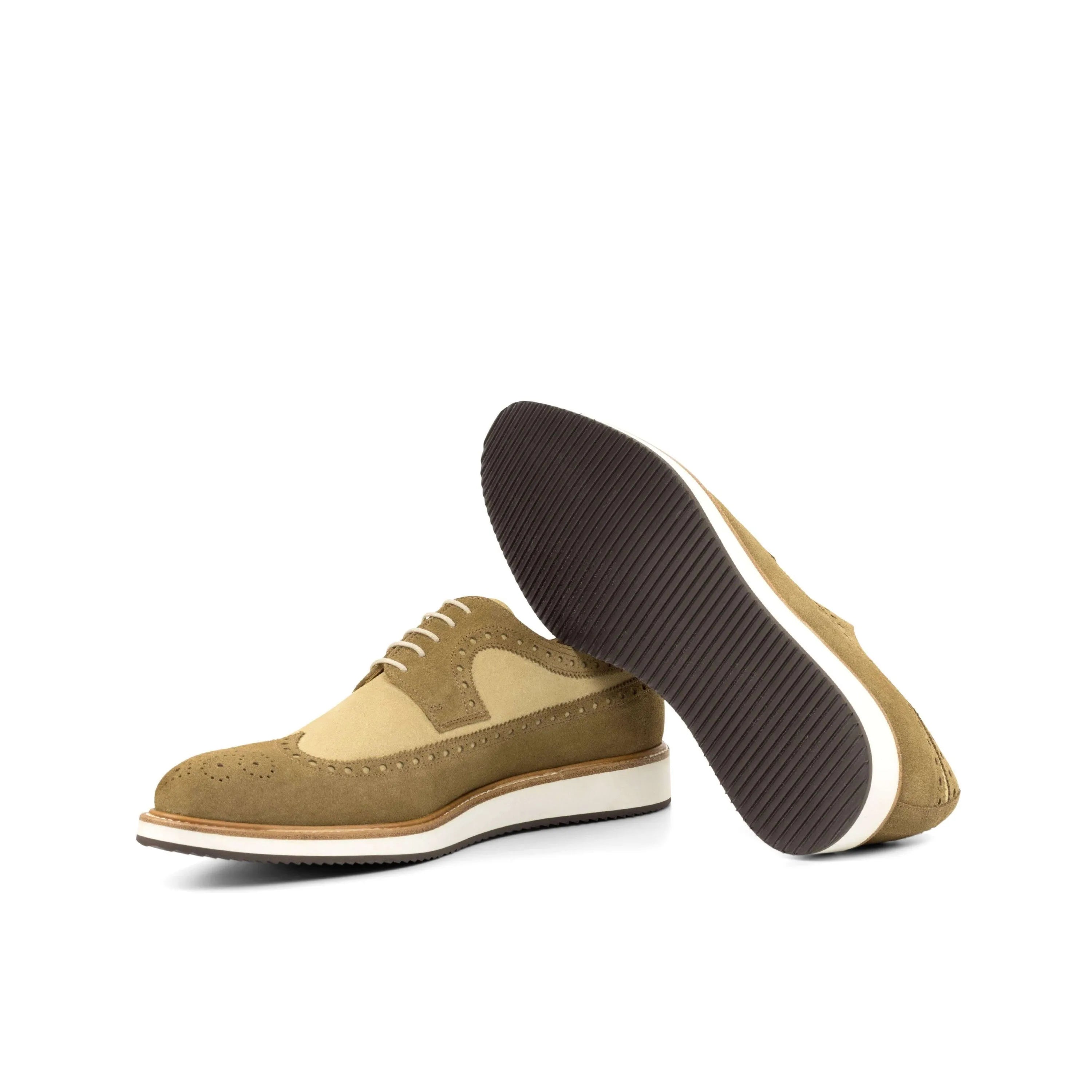 Two-tone leather 5TI Longwing Blucher dress shoes