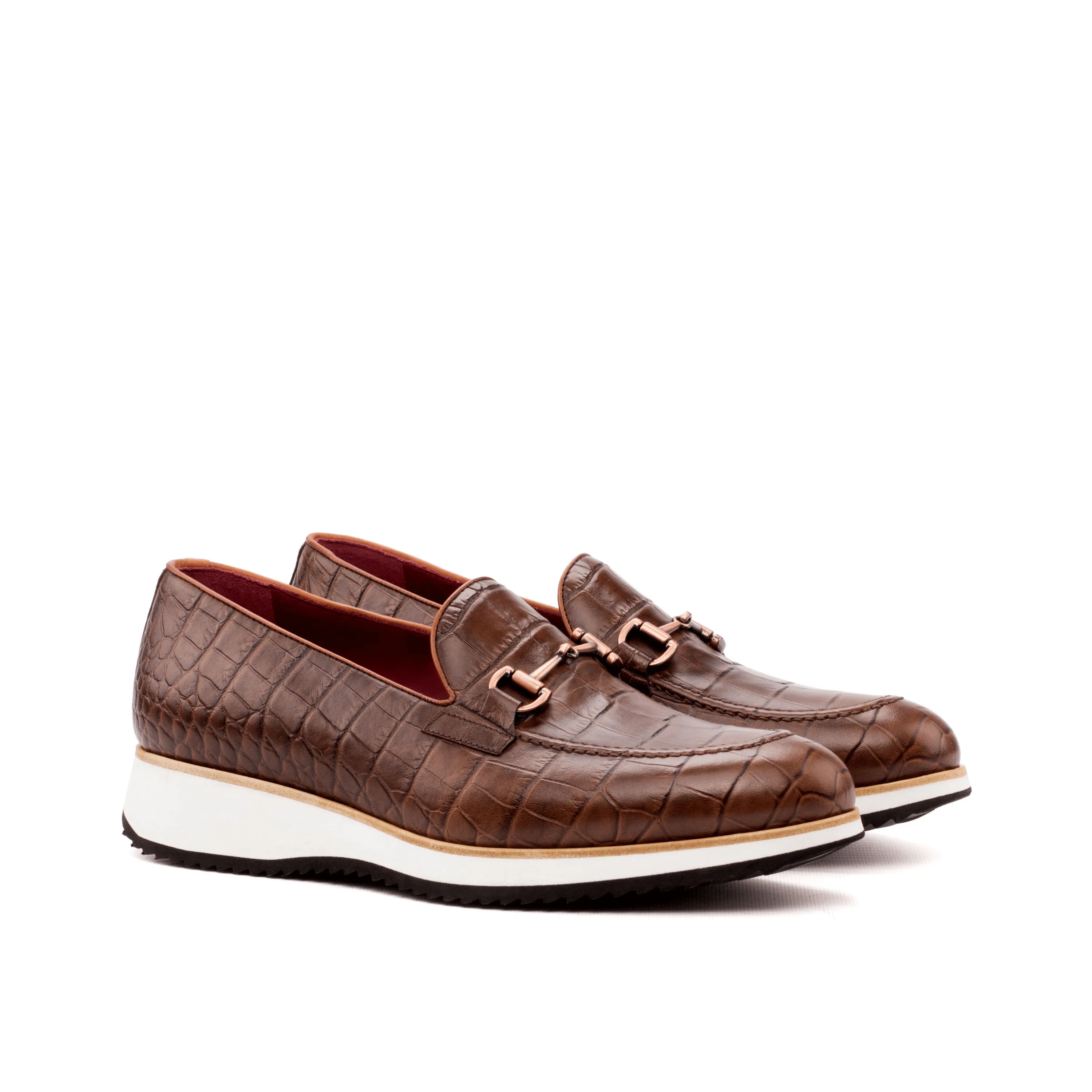 Abia loafers II: brown leather rounded toe luxury bespoke shoes for men