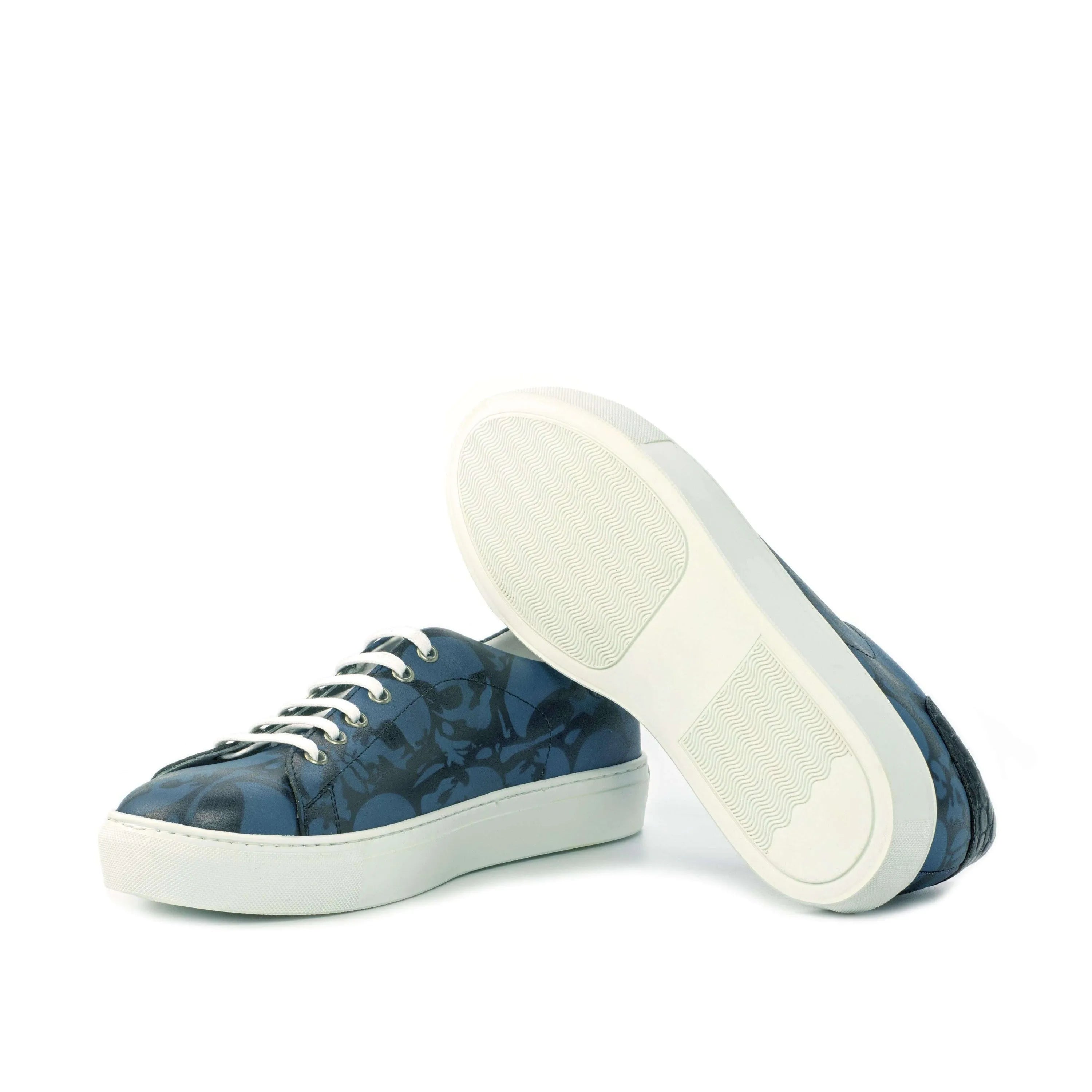 Blue patterned leather Adramalish Trainer Sneaker II cupsole trainer
