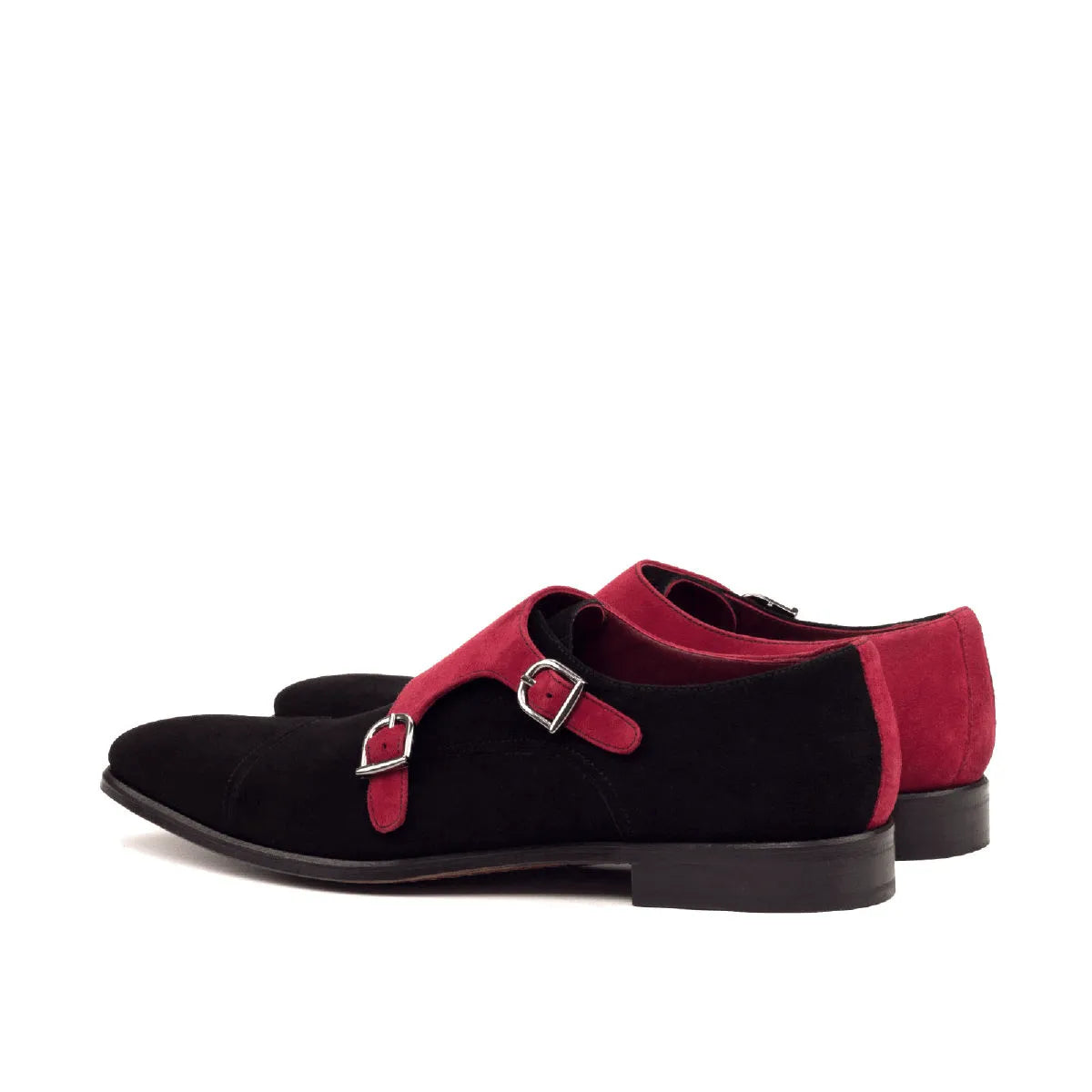 Aias Double Monk II black and red double monk shoes