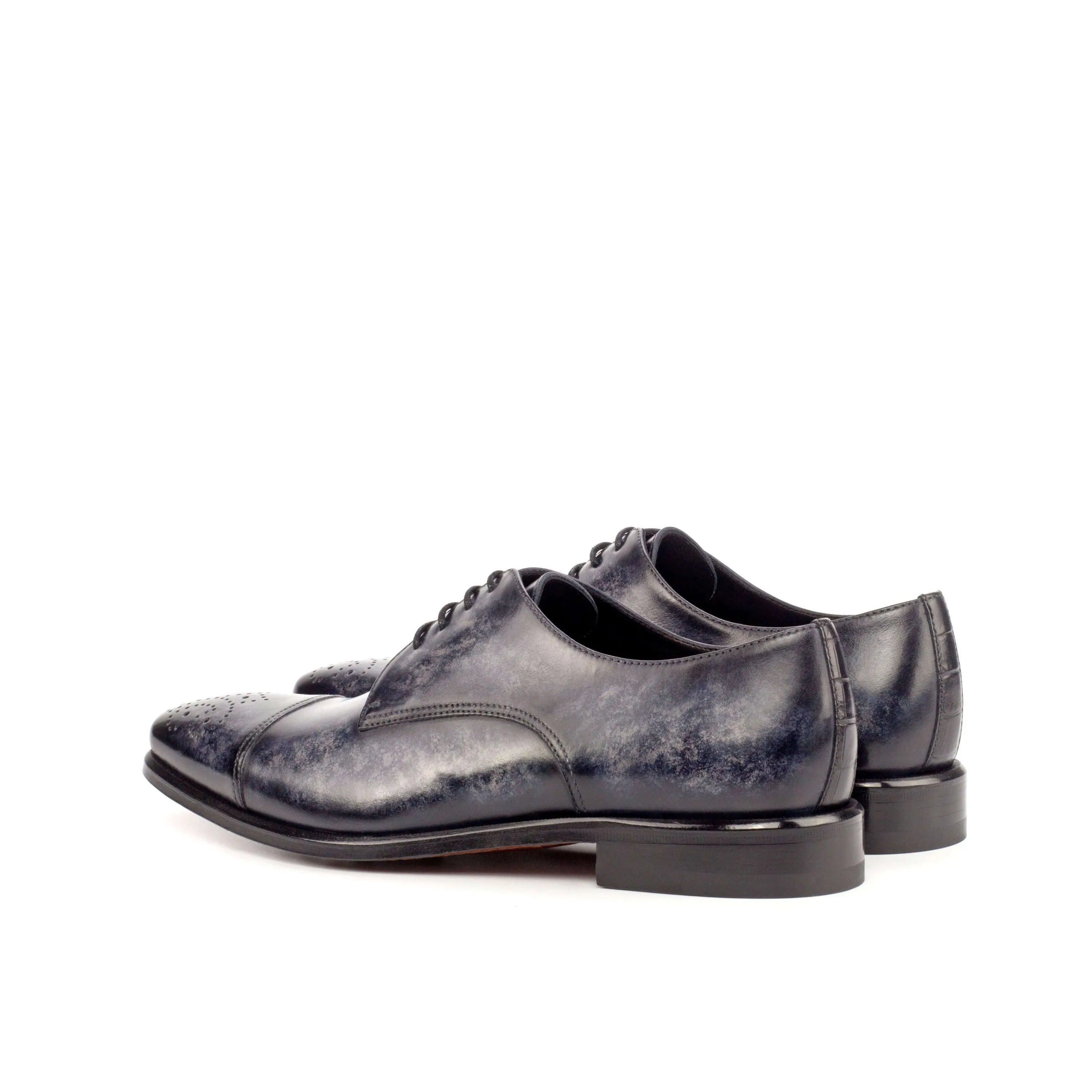 AL94 Patina Derby shoes II: pair of blue leather dress shoes
