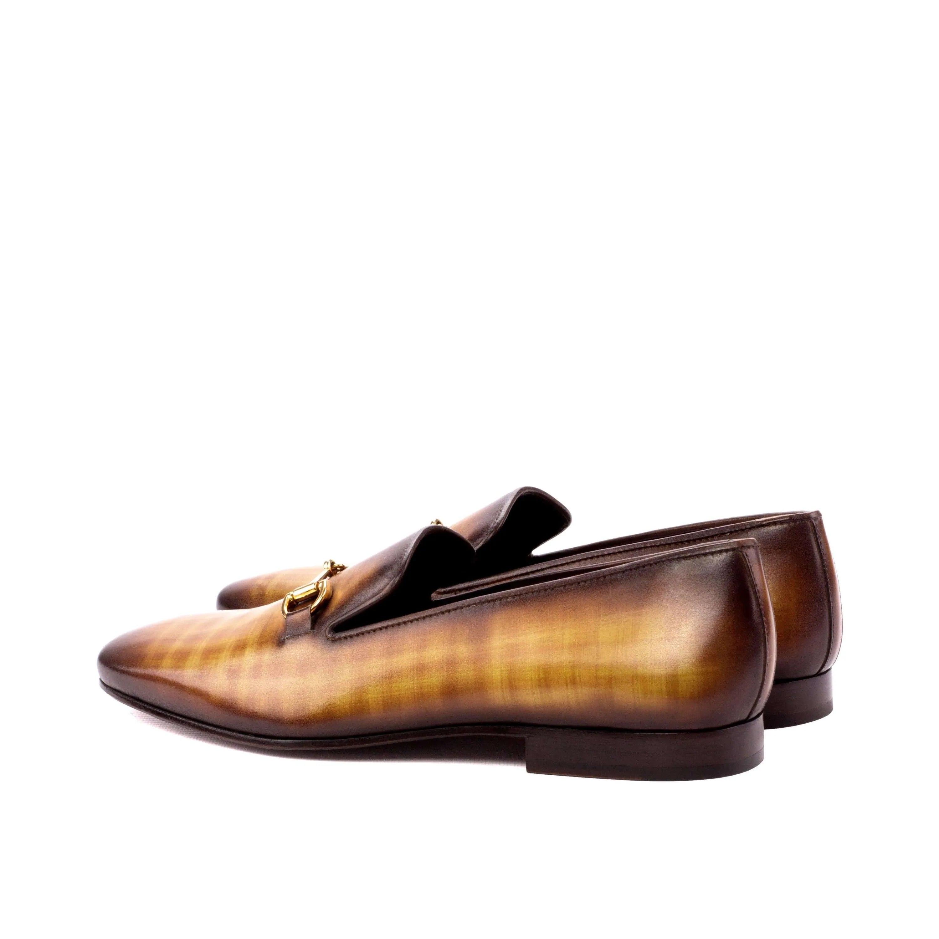 Albus Drake Slipon II brown leather loafers with gold hardware