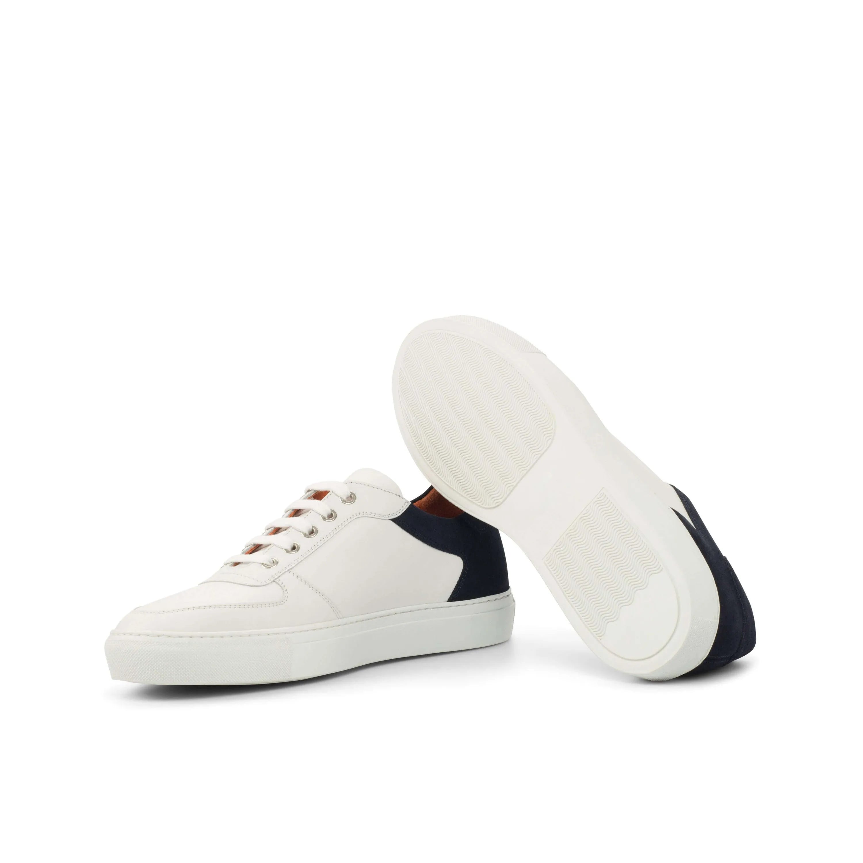 Alin low top trainer sneakers in white and navy for men