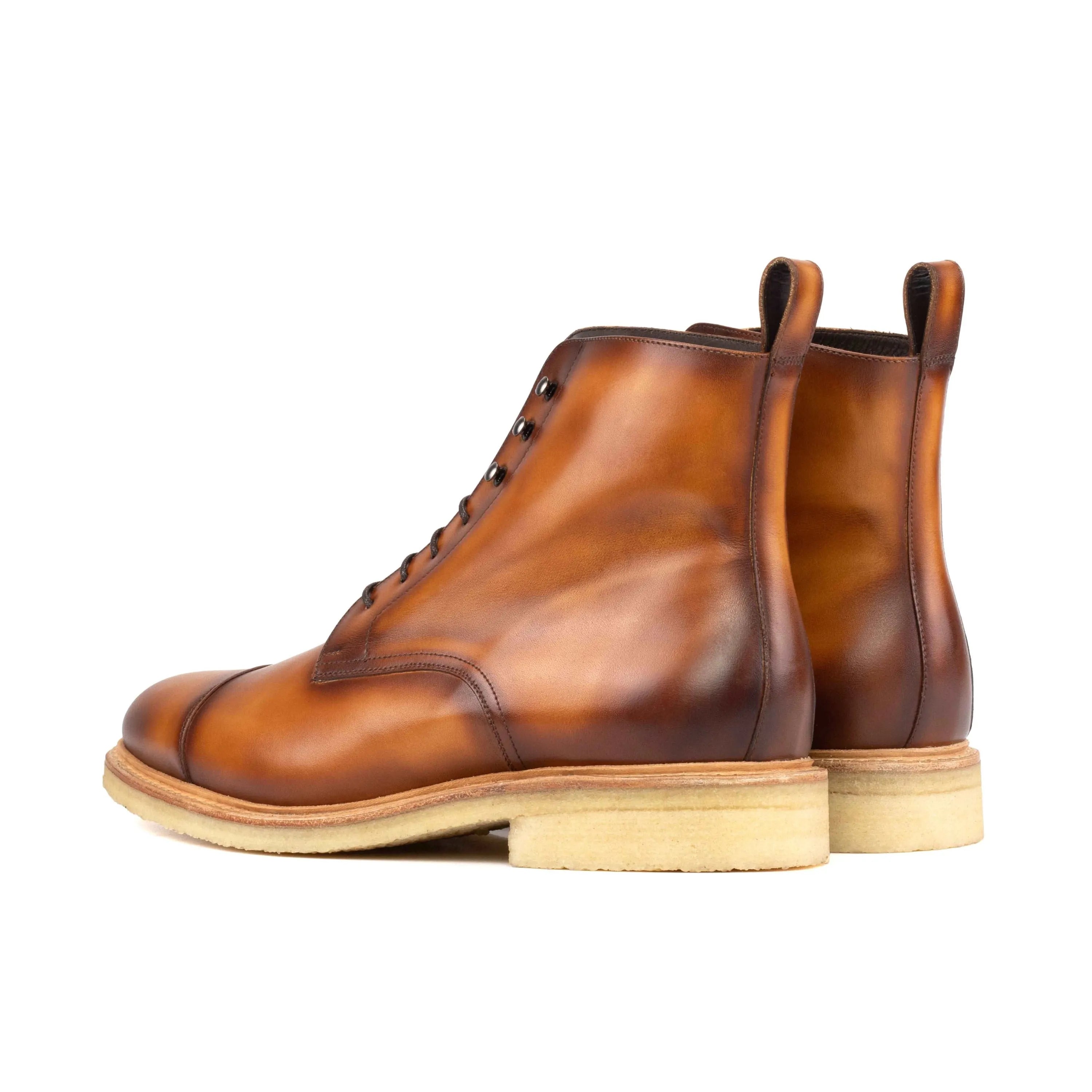 Allisio jumper boots in brown leather lace-up style