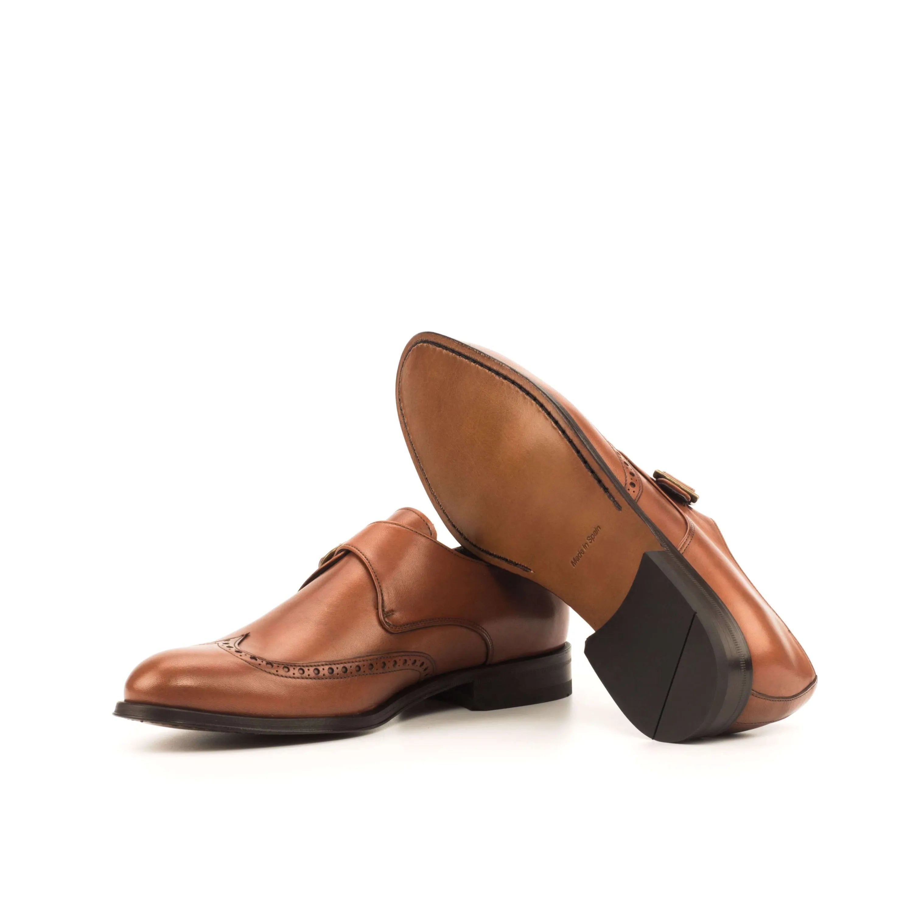 Pair of brown leather Alo Single Monk shoes