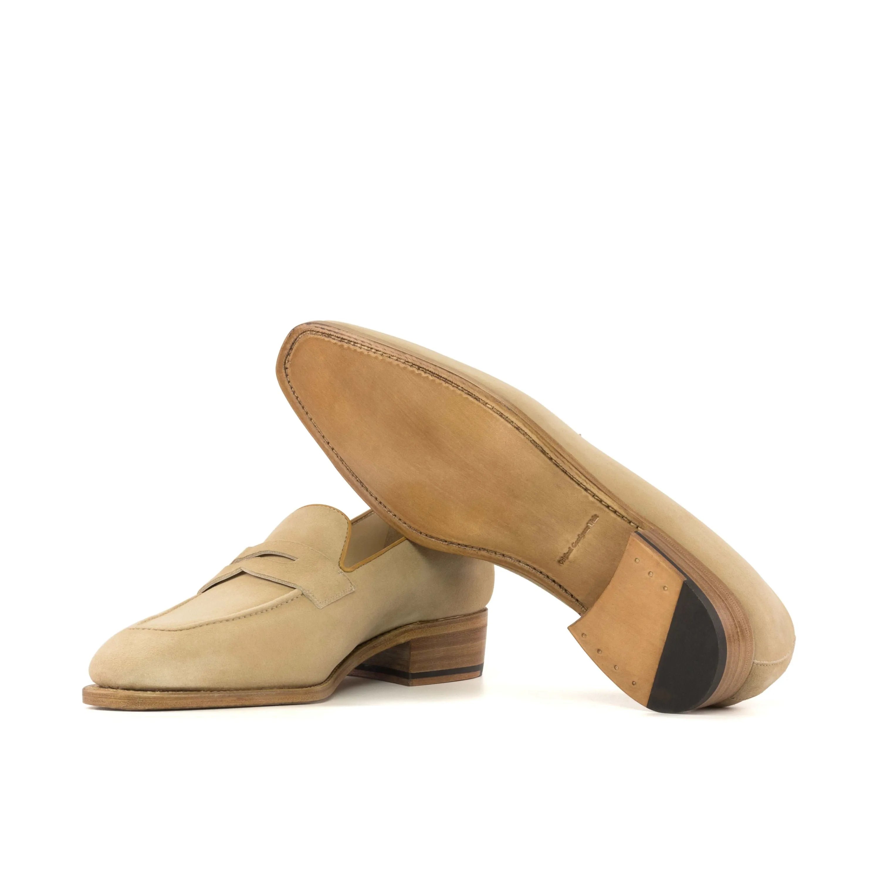 Alonzo loafers II in beige leather with chisel toe for men