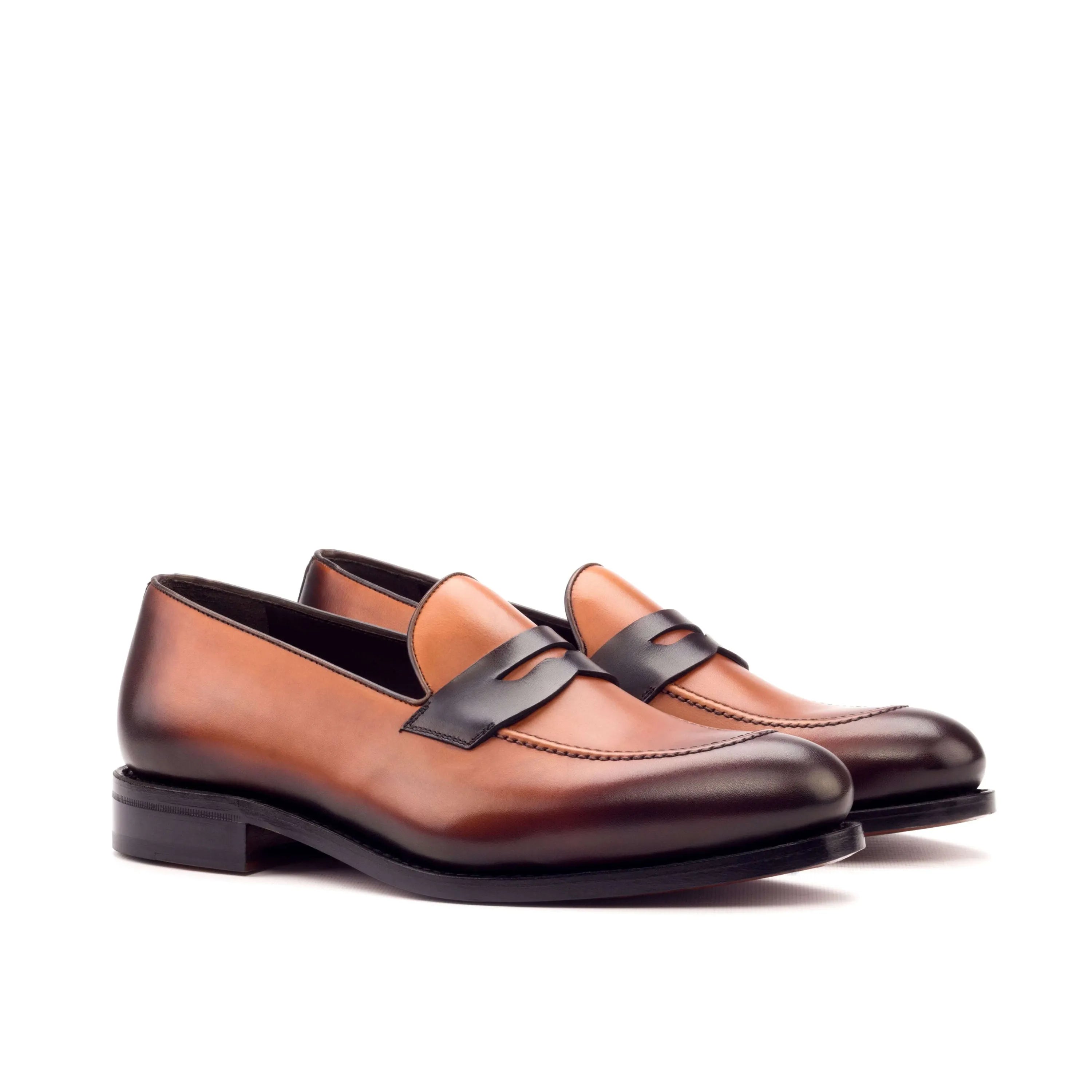 Brown leather Alto loafers, luxury bespoke shoes for men