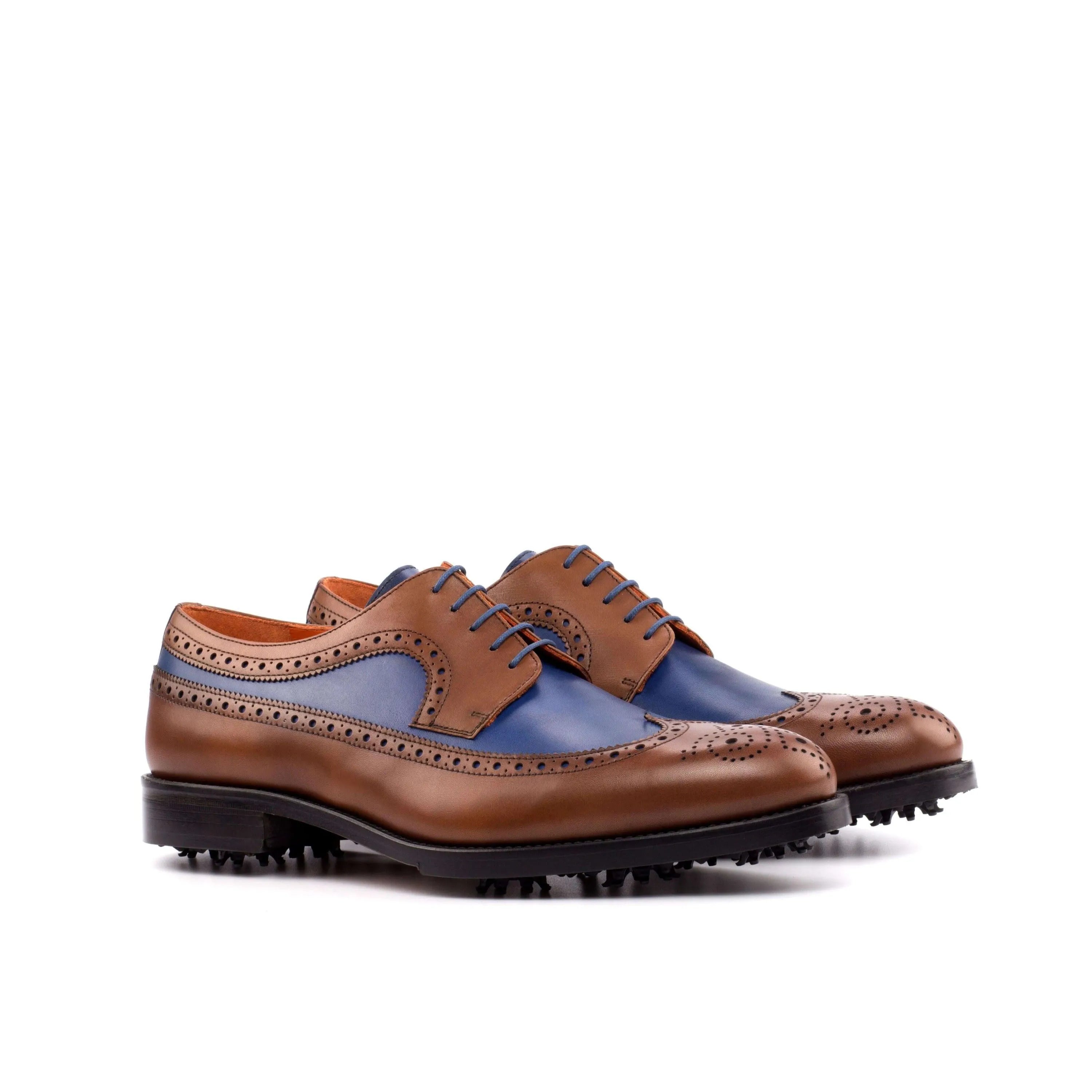 Andy Longwing Blucher two-tone leather golf shoes II back view