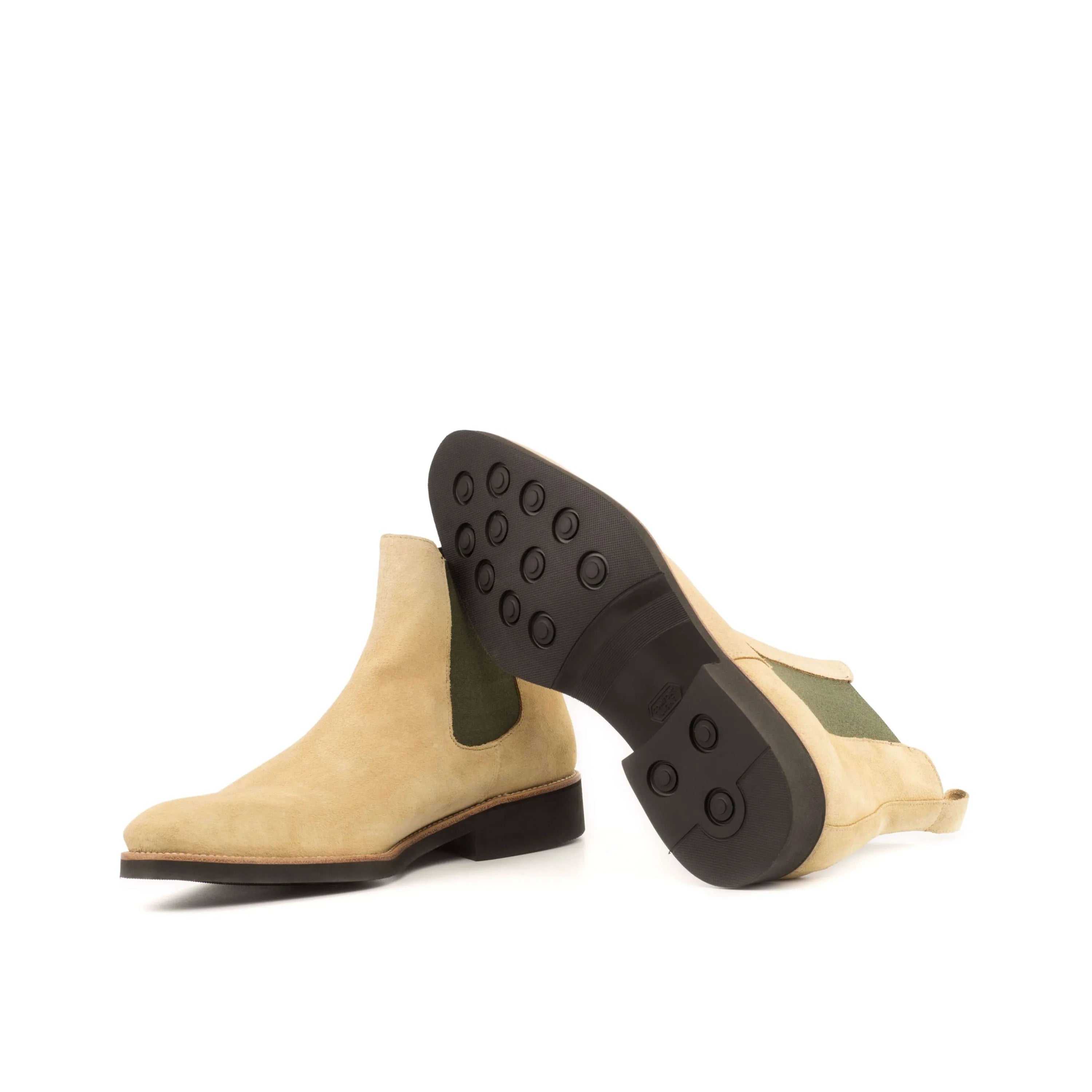 Beige suede Anoki Chelsea Boots back view