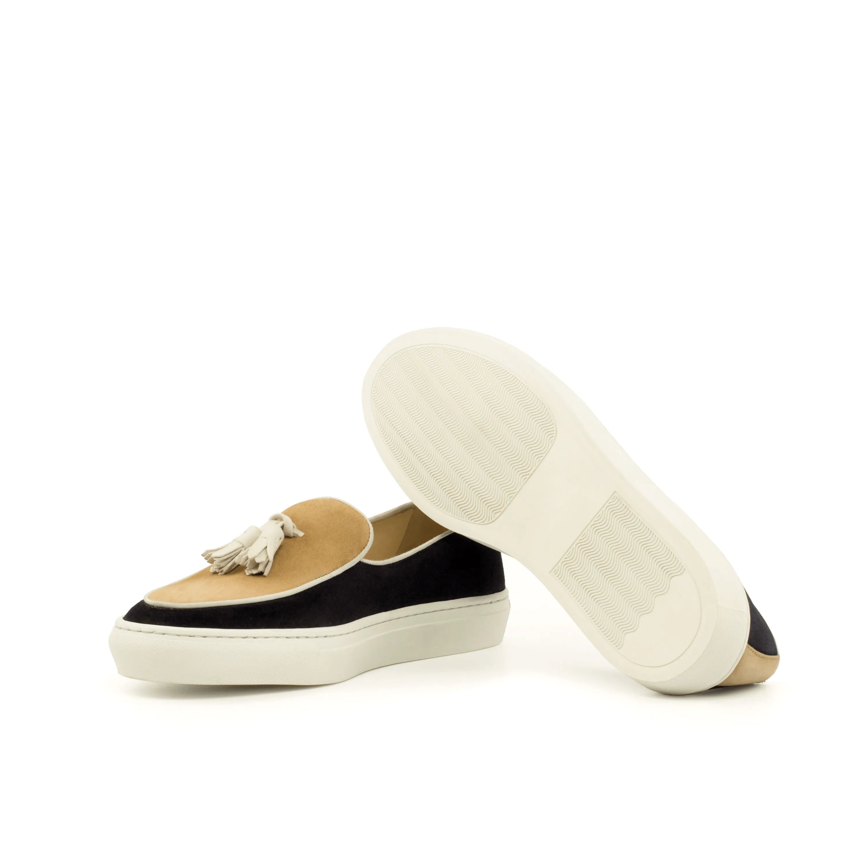 Antigo Belgian sneaker: two-tone tassel military brogue loafer back view