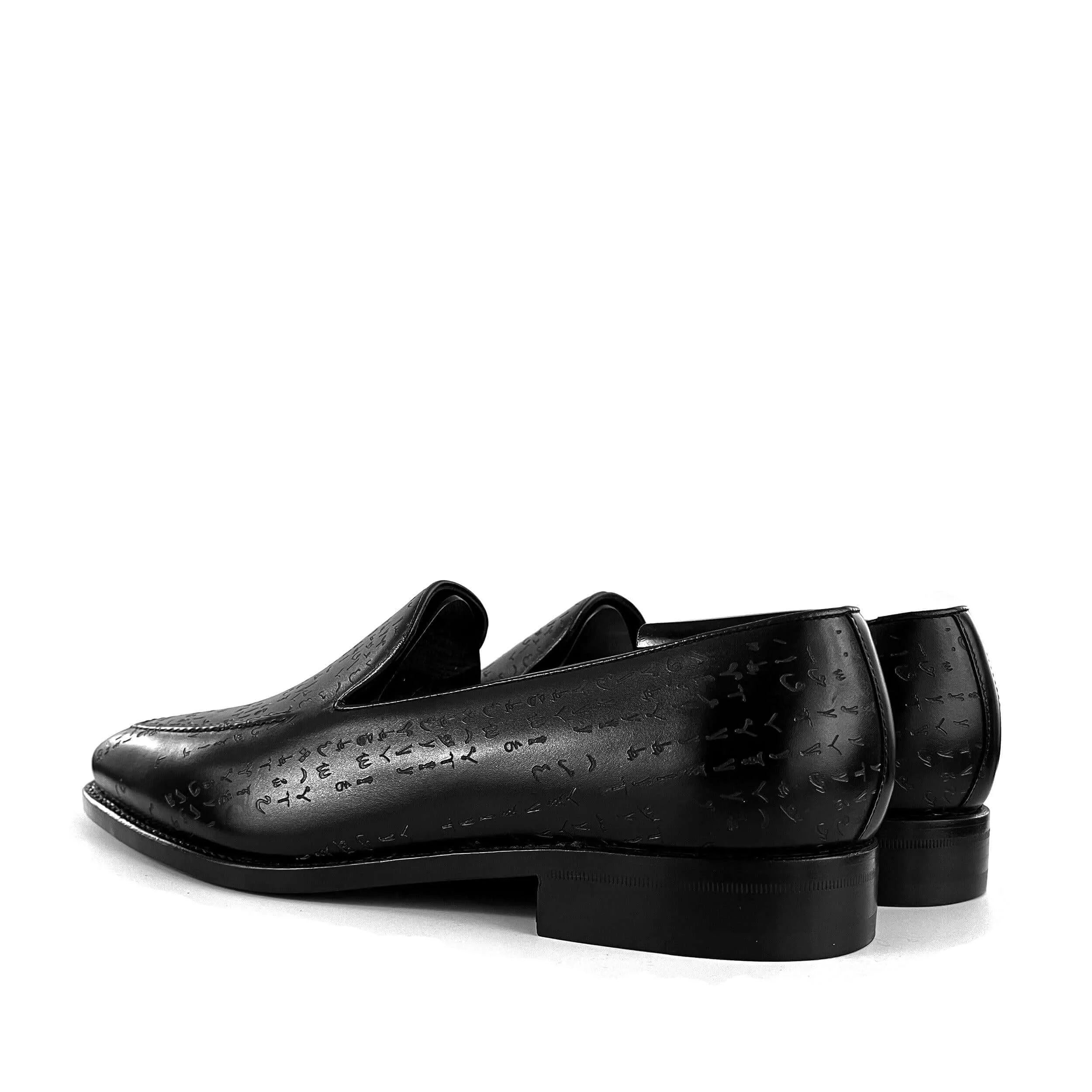 Black Arabic Matrix loafers in Goodyear welted Italian crust leather