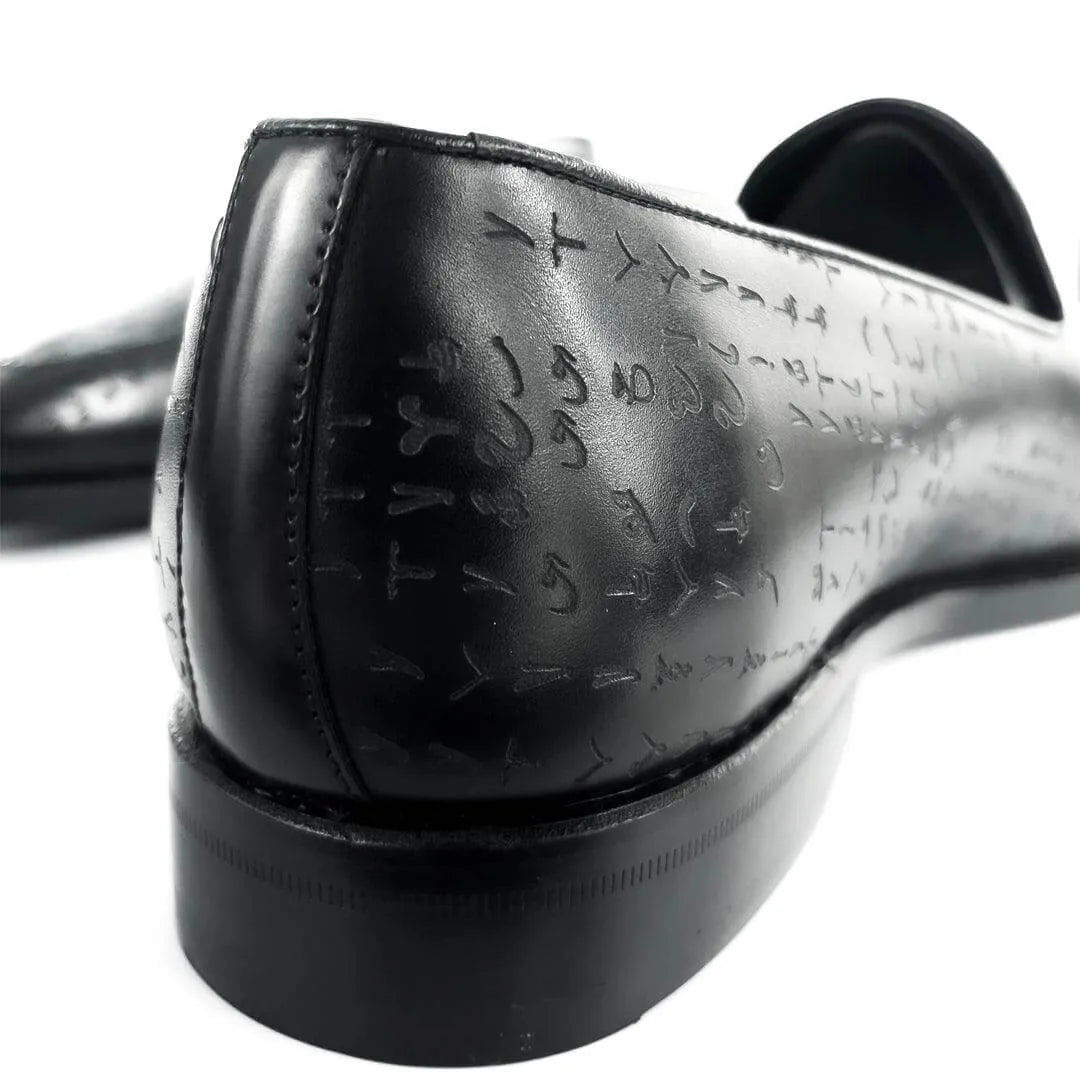 Black Arabic Matrix Loafers in Goodyear welted Italian crust leather