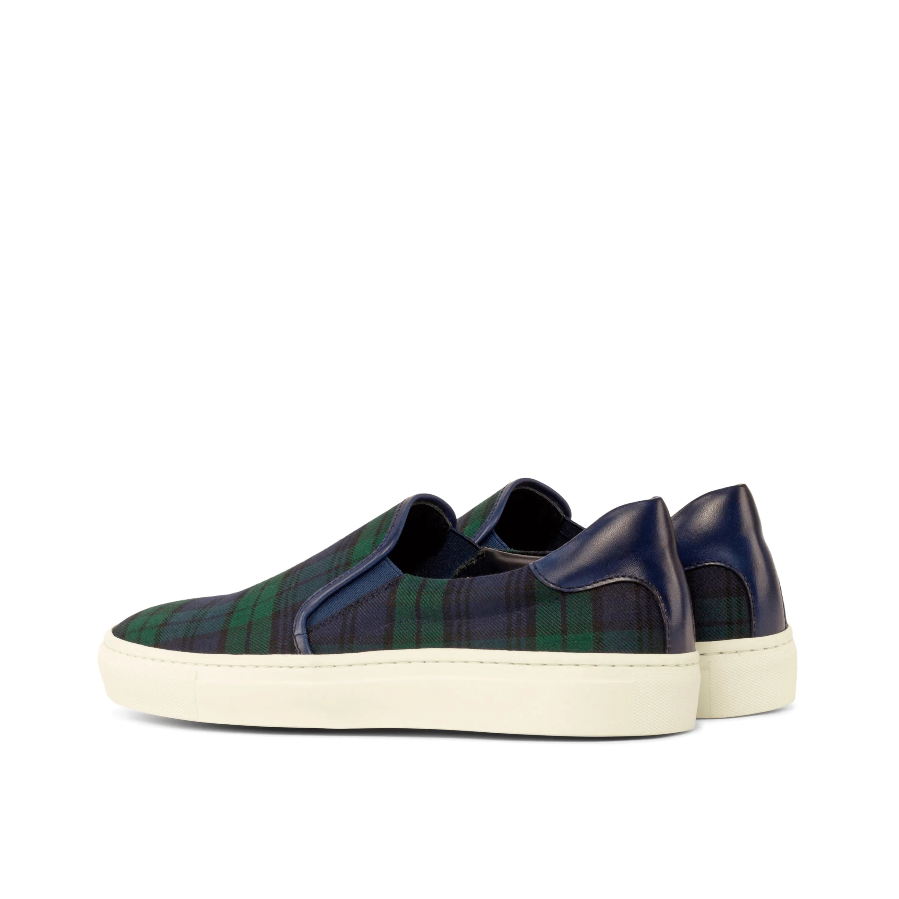 Askook slip-on sneakers in plaid with hand-painted patina