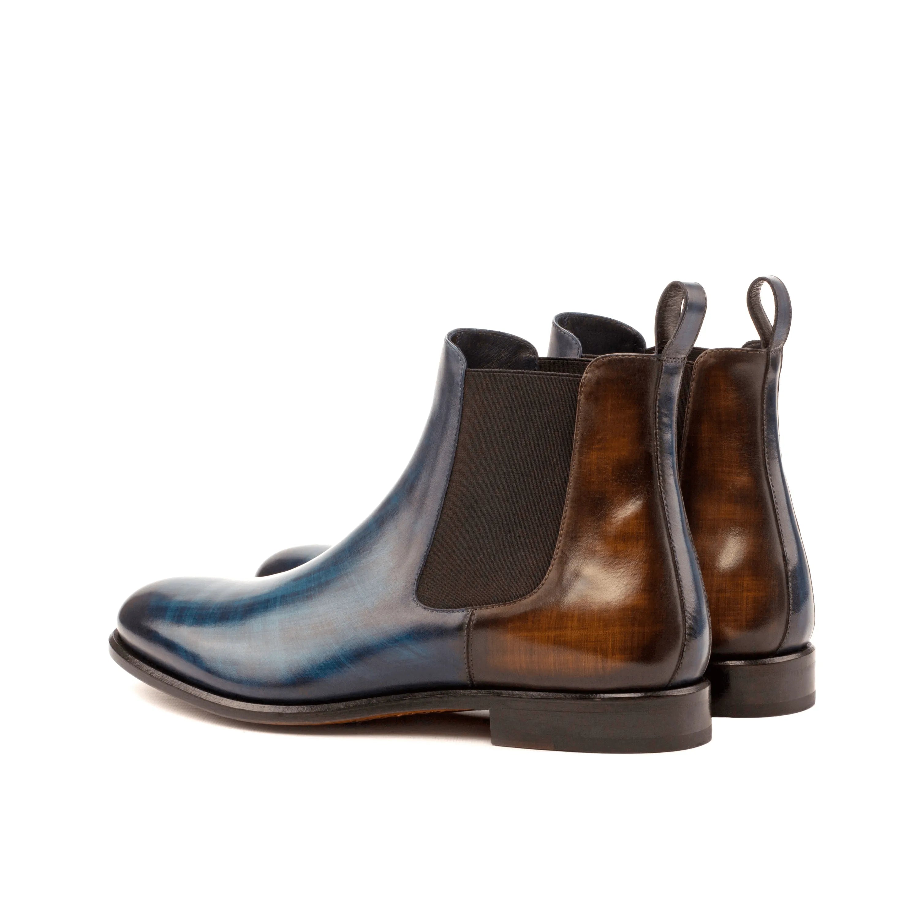 Babak patina Chelsea boots II in two-toned leather with crust patina