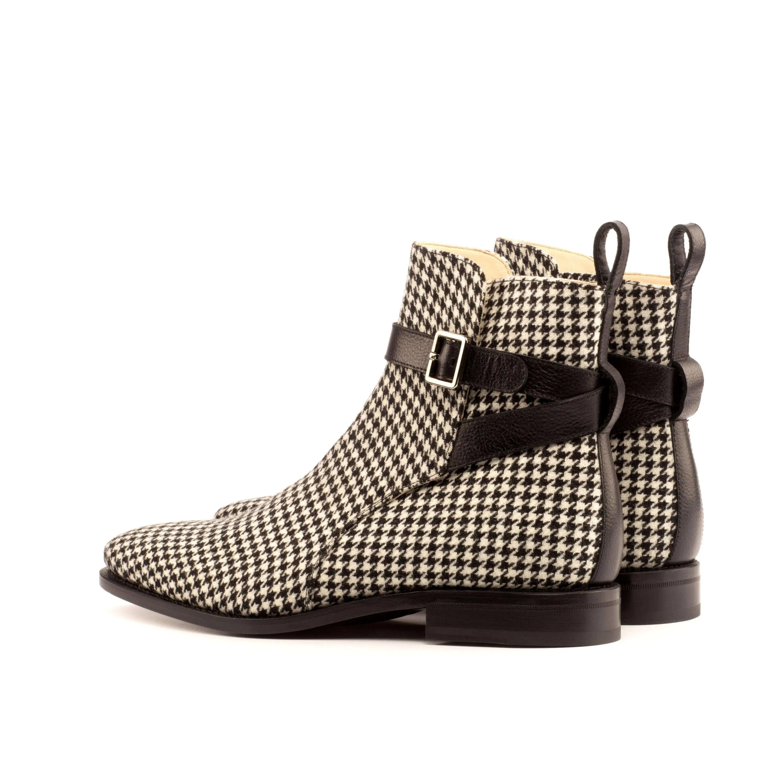 Banderas Jodhpur Boots II houndstooth ankle boots with black leather straps