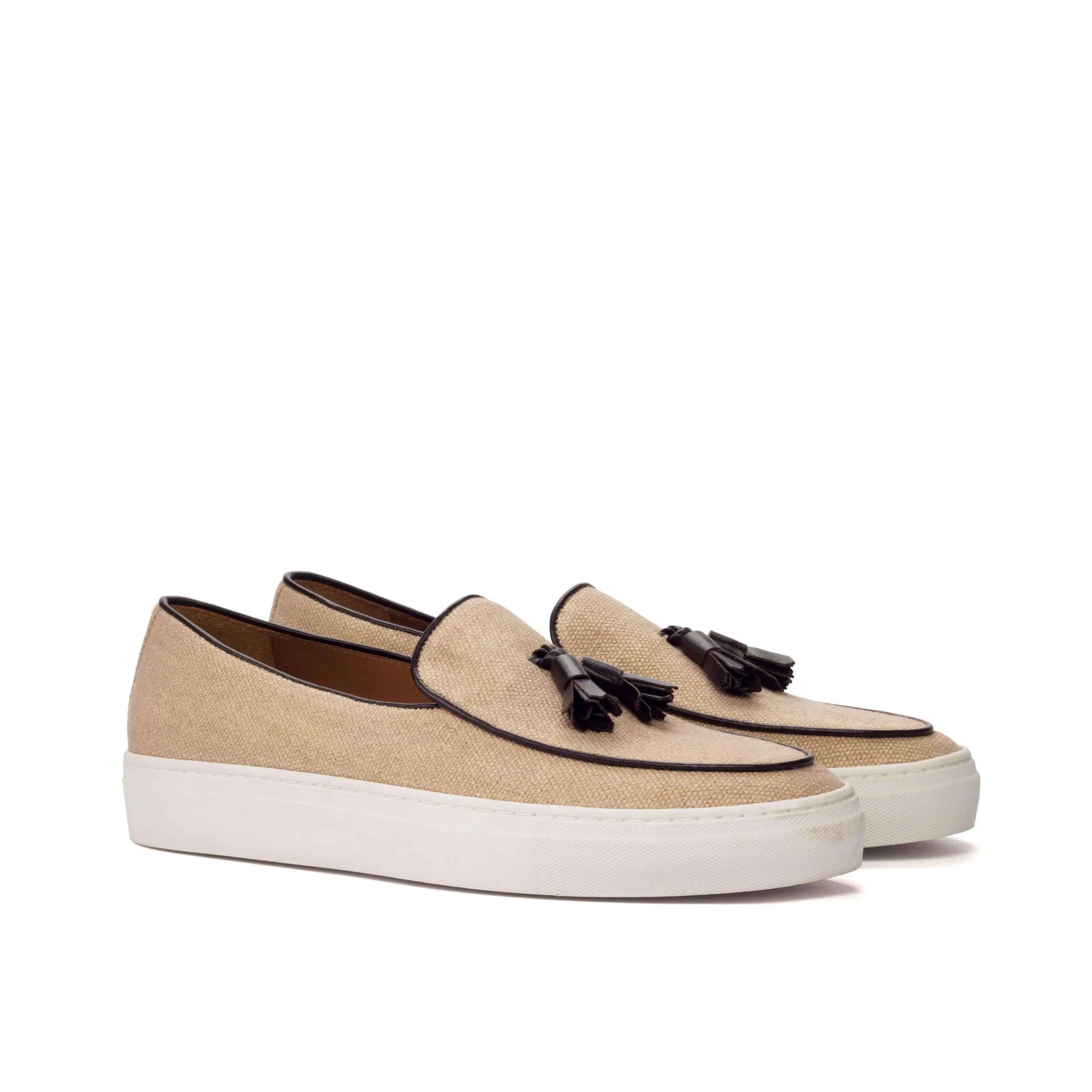 Bardot Belgian sneaker II in beige tassel loafer sneakers, calf leather