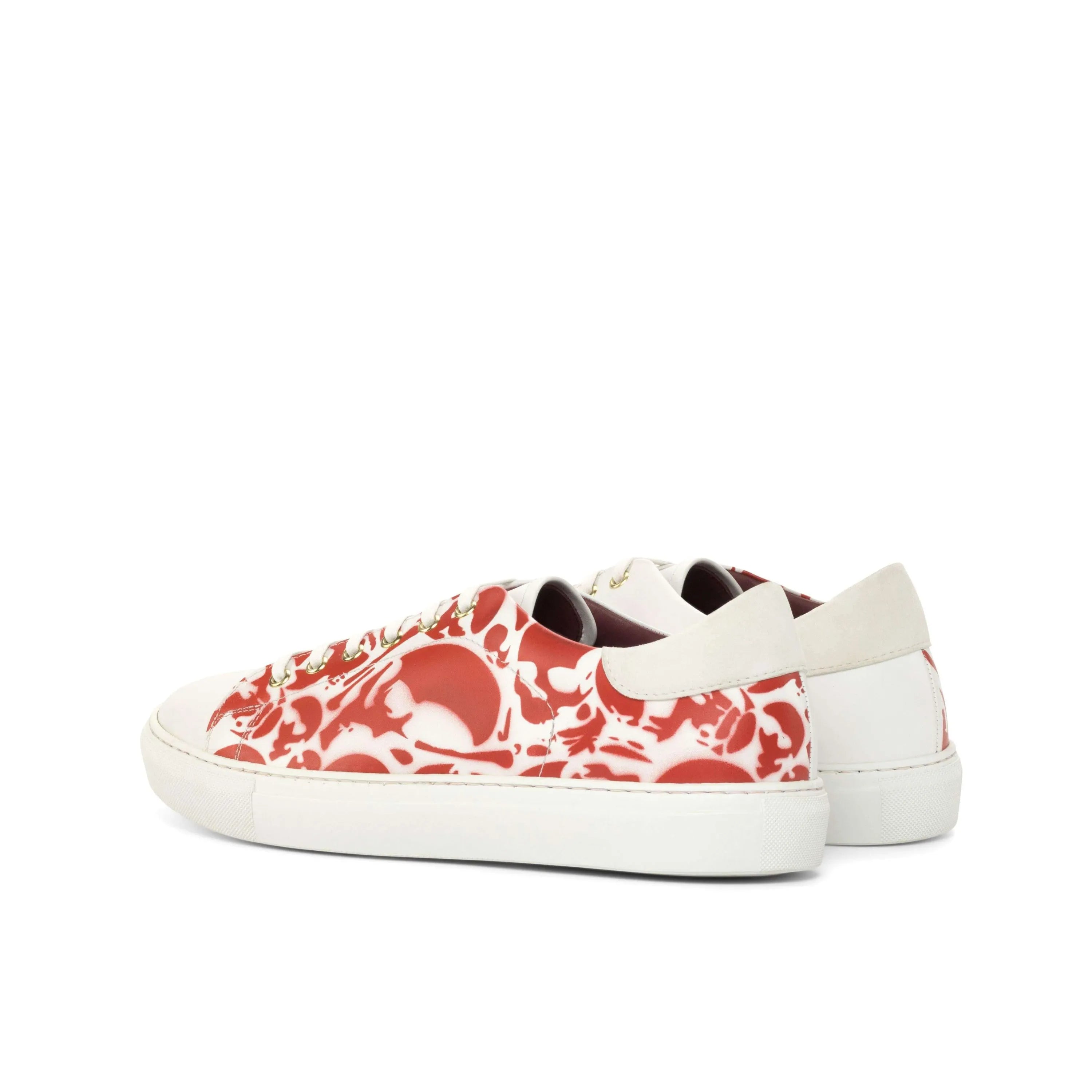 Red and white skull-patterned Blake Trainer Sneaker