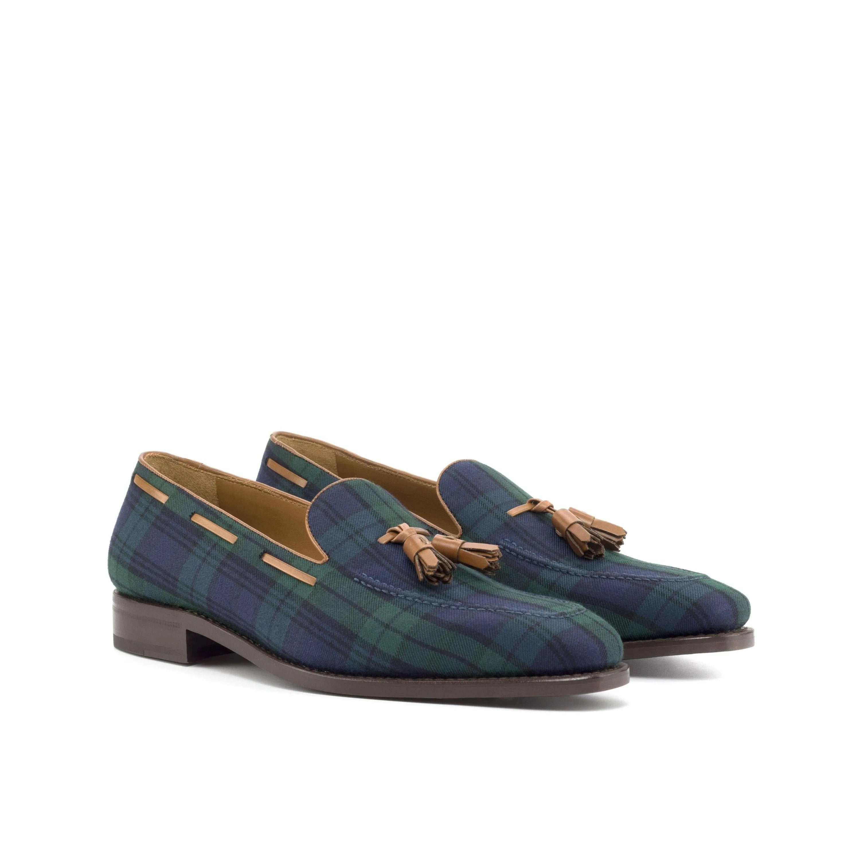 Boardwalk loafers II in tartan plaid with chisel toe for men