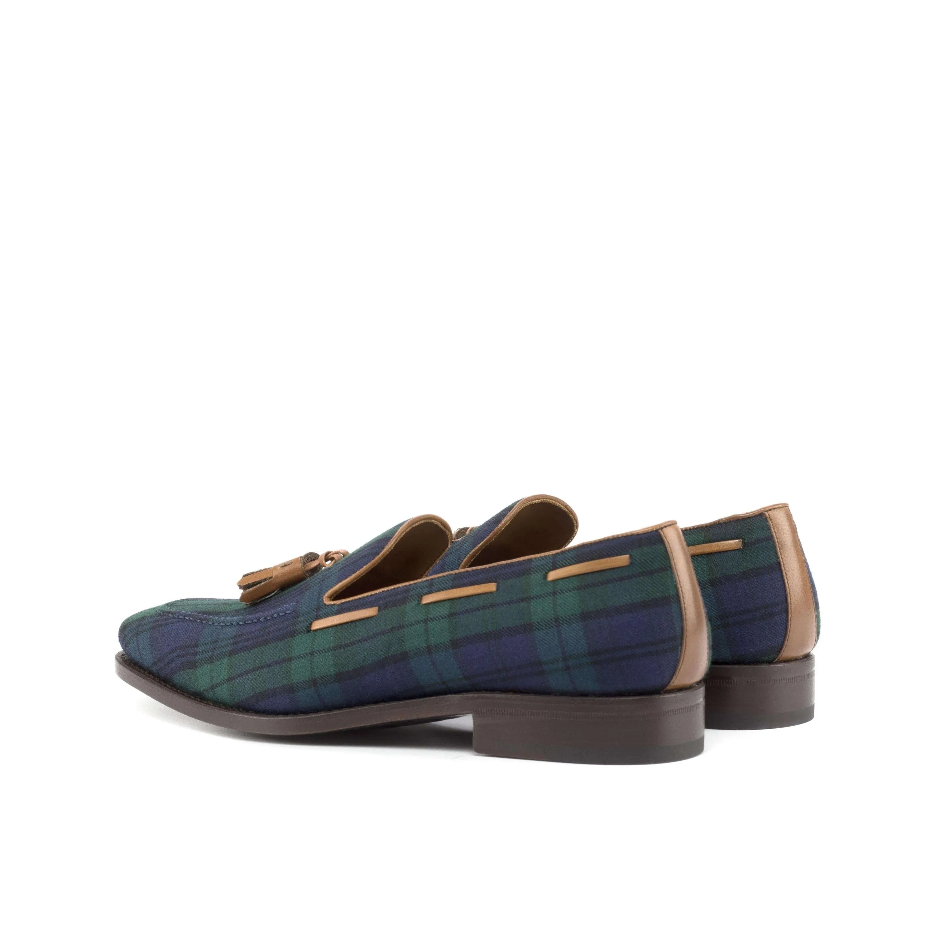 Boardwalk loafers II in tartan plaid with chisel toe for men