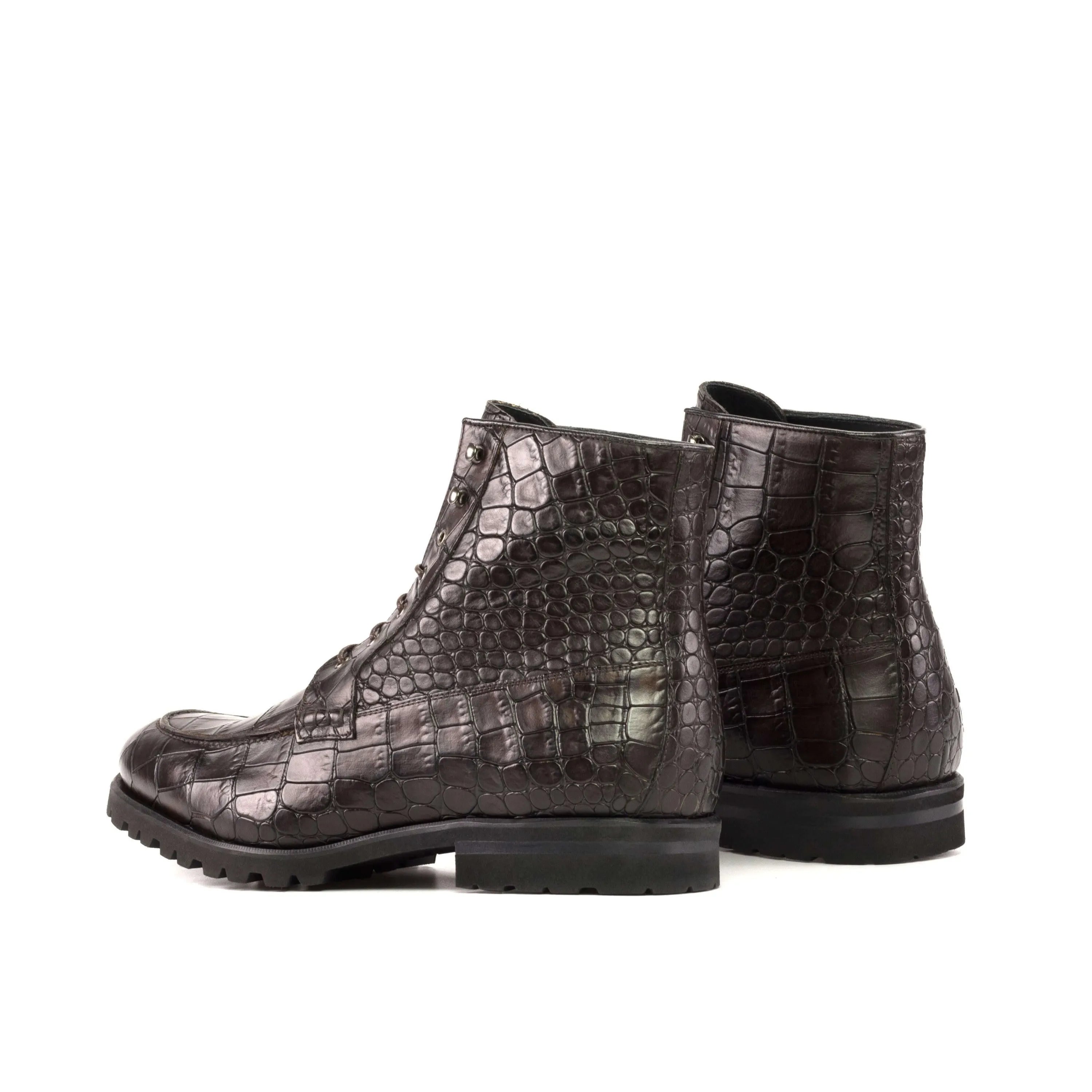 Brown crocodile-patterned leather Bonny Moc Boot II