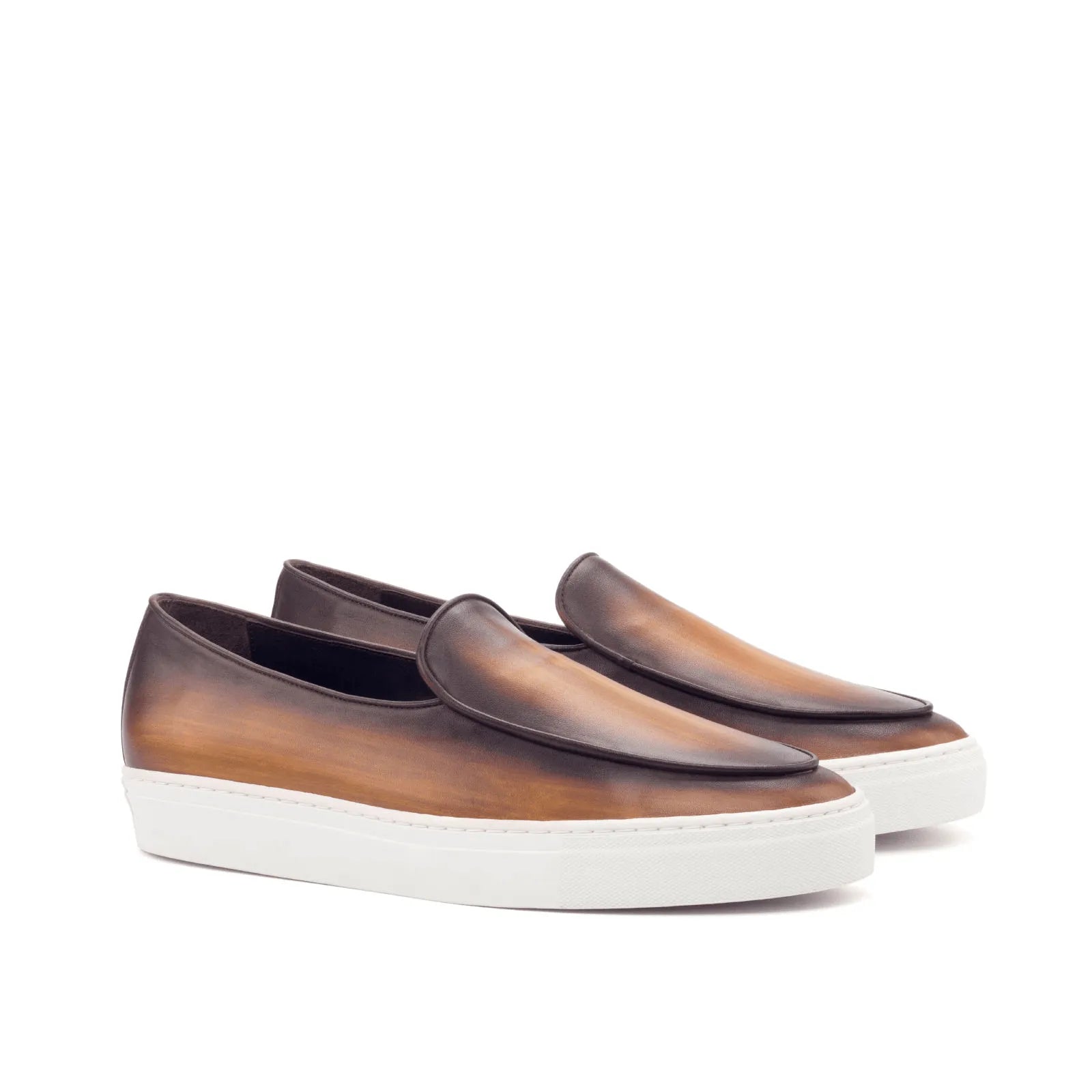 Brown Boss Belgian sneaker II leather slip-on sneakers