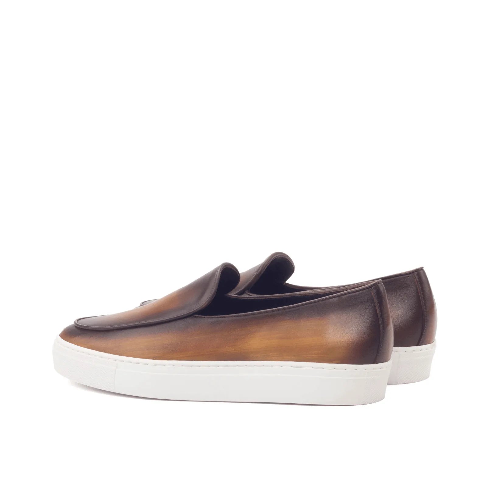Brown Boss Belgian sneaker II leather slip-on sneakers