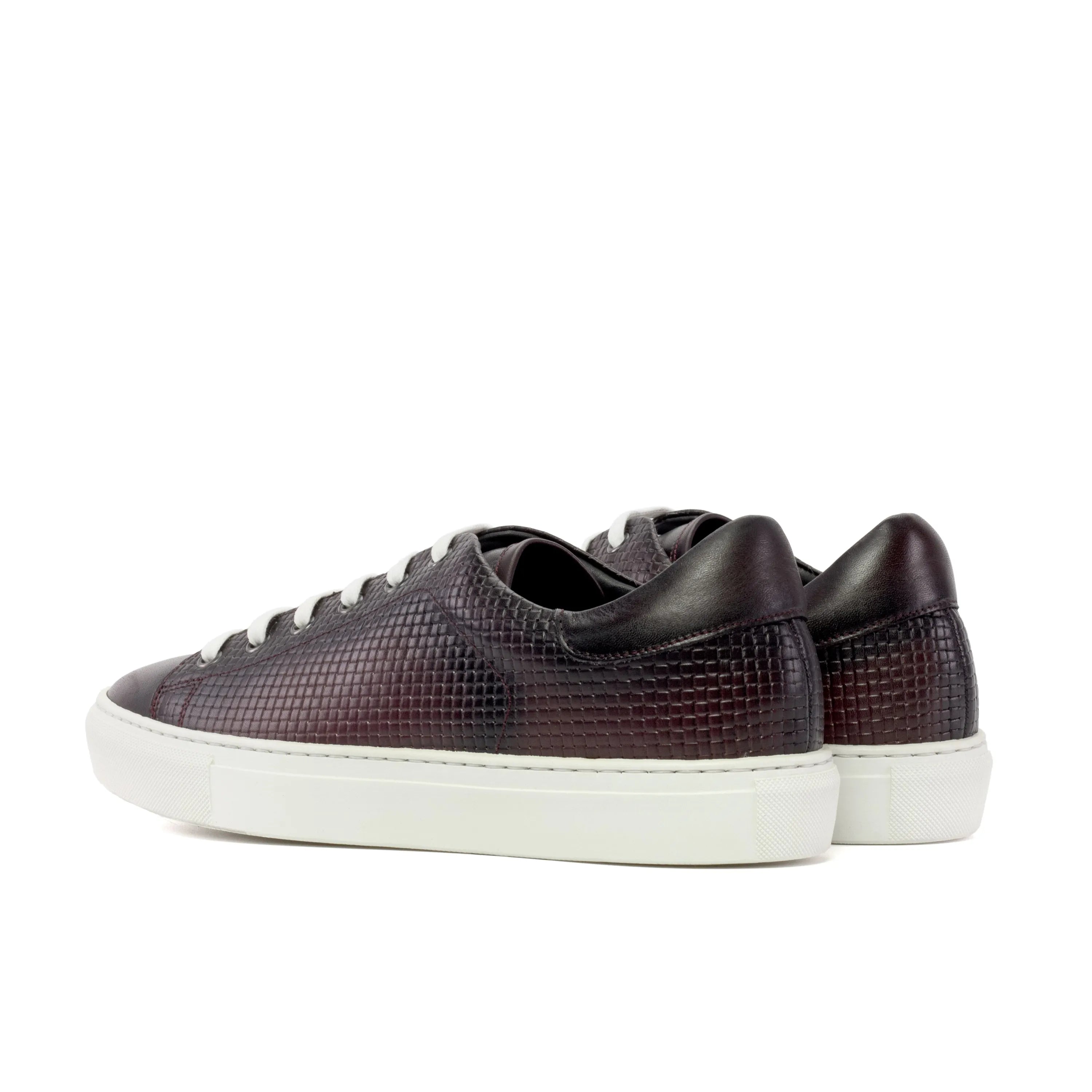 Burgundy textured leather CapaOne Trainer Sneaker II