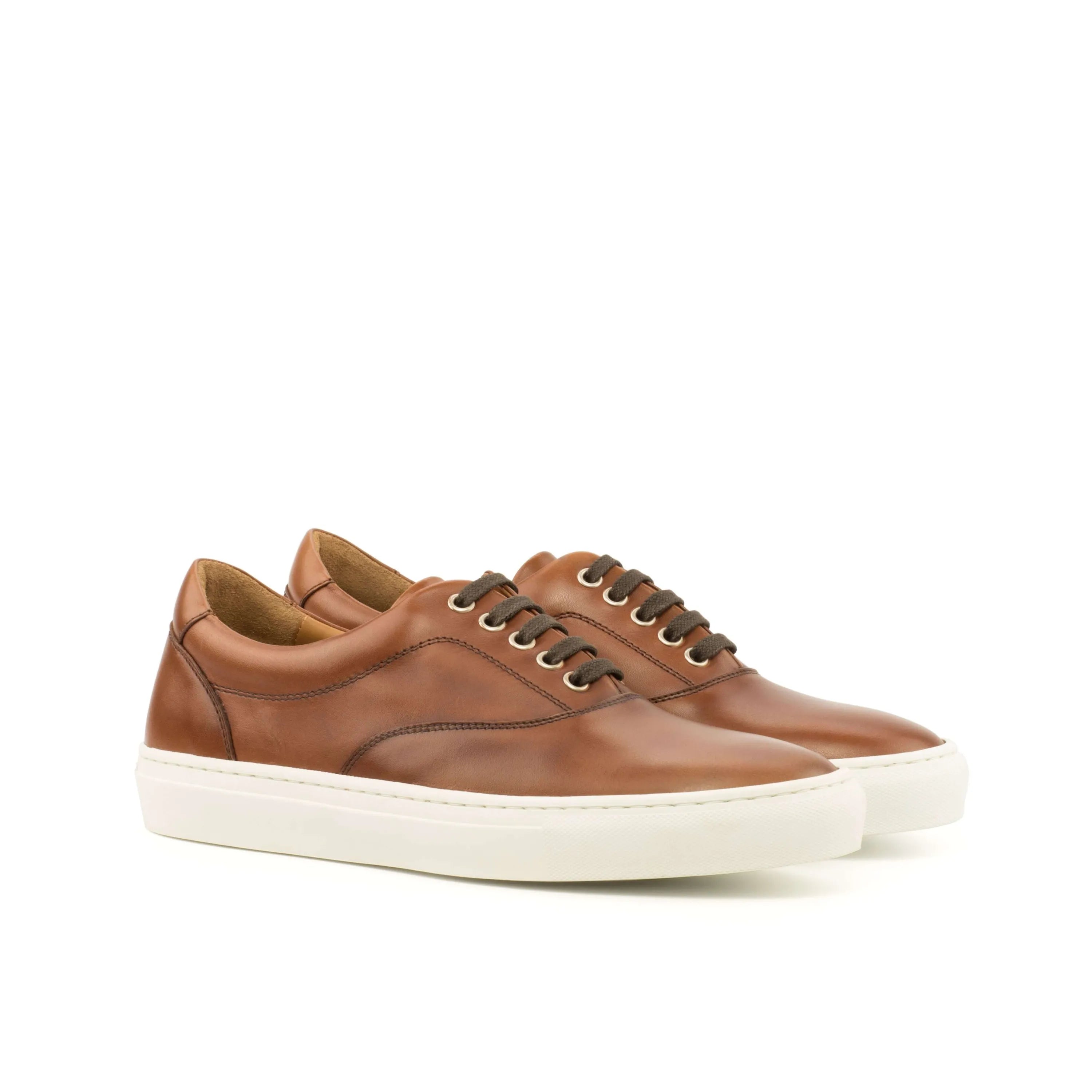 Brown leather Cassian sider sneaker cupsole trainer