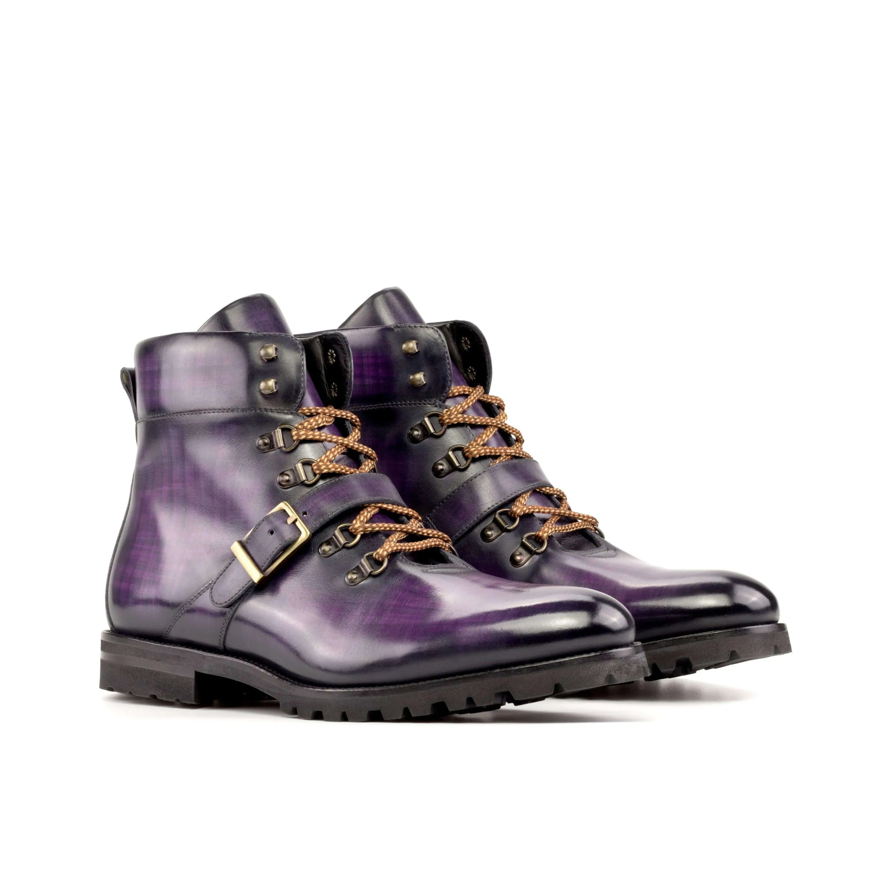 Cayman Patina hiking boots in purple leather