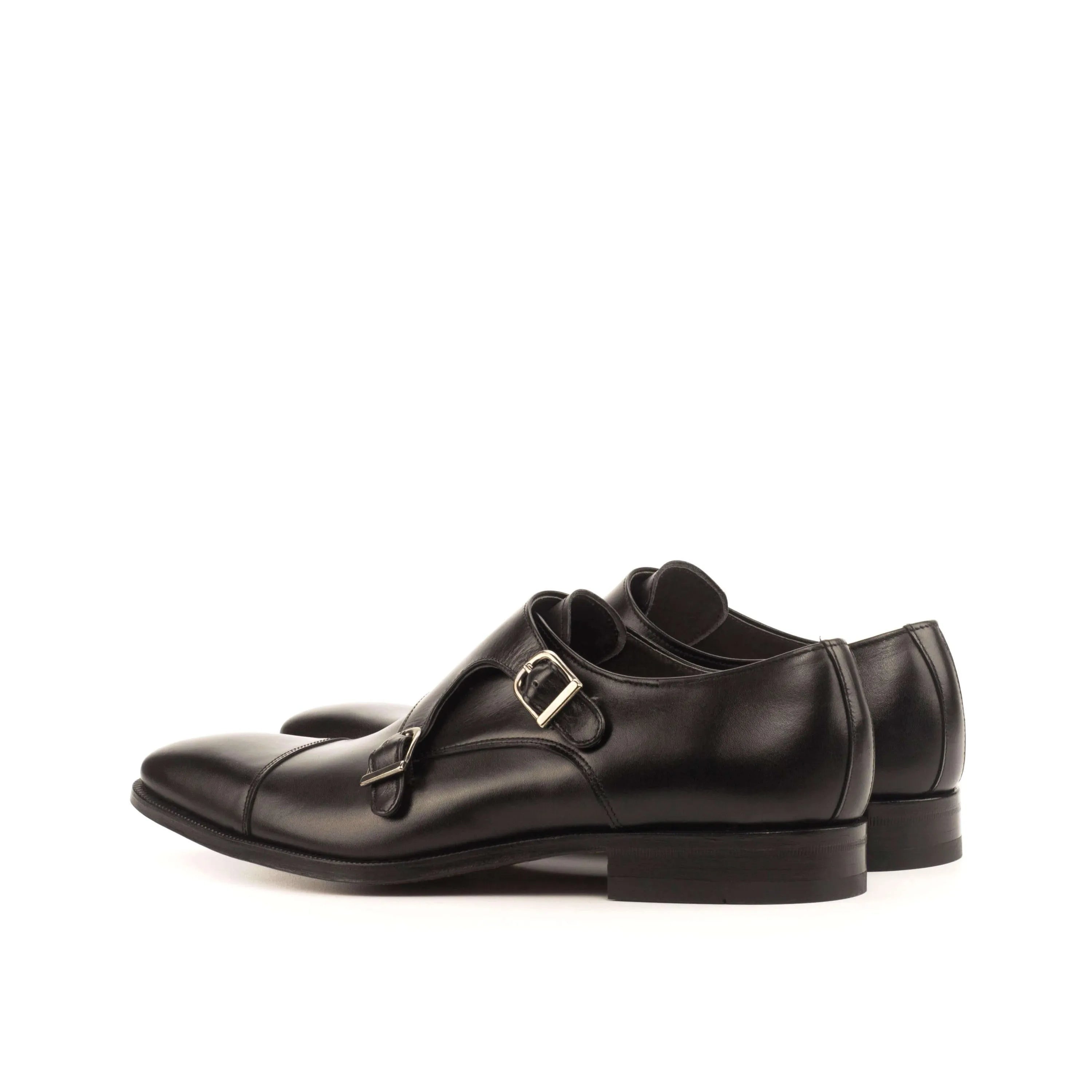 Cayton Double Monk II pair of black leather double monk shoes