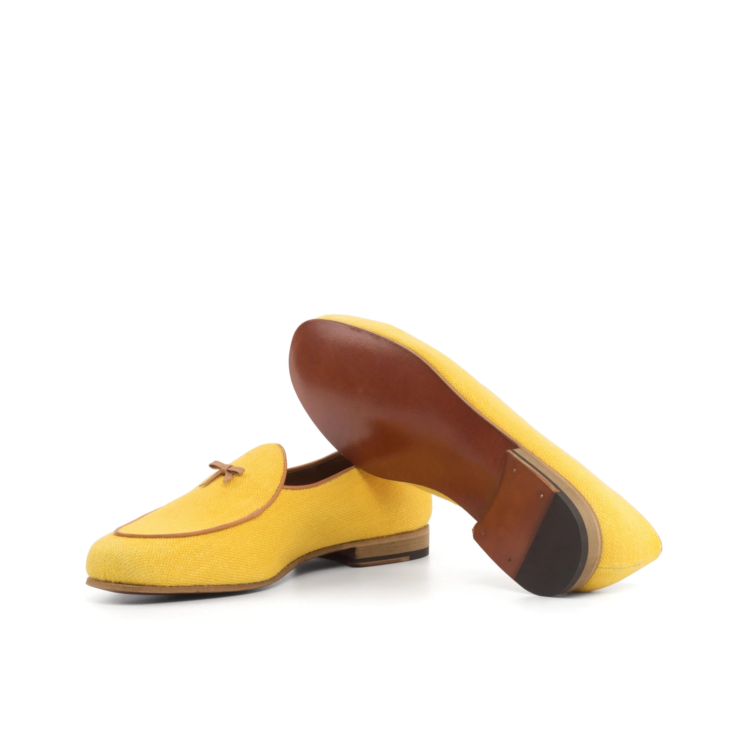Chami Belgian slipper in yellow leather, back view