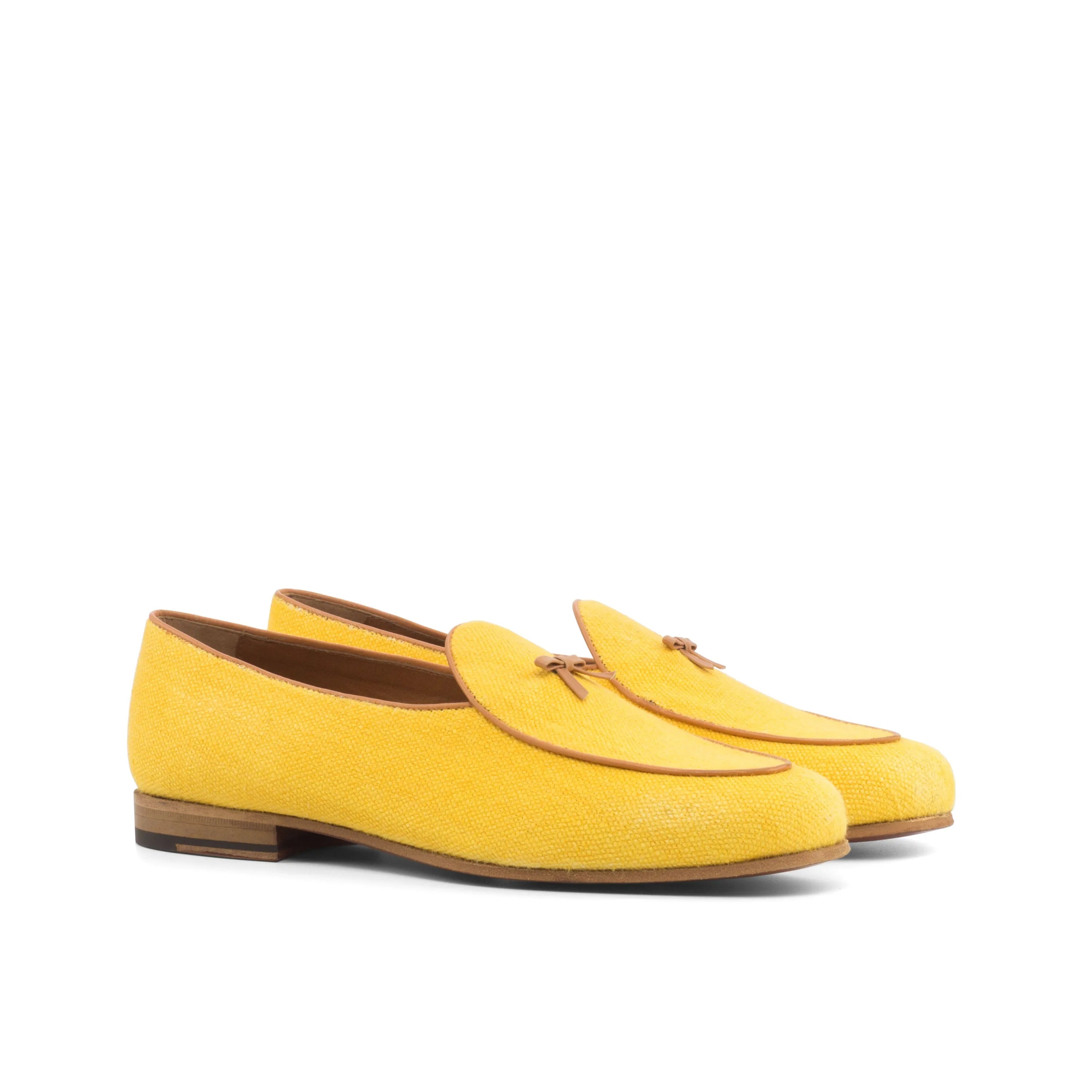 Chami Belgian slipper in yellow leather with tassels
