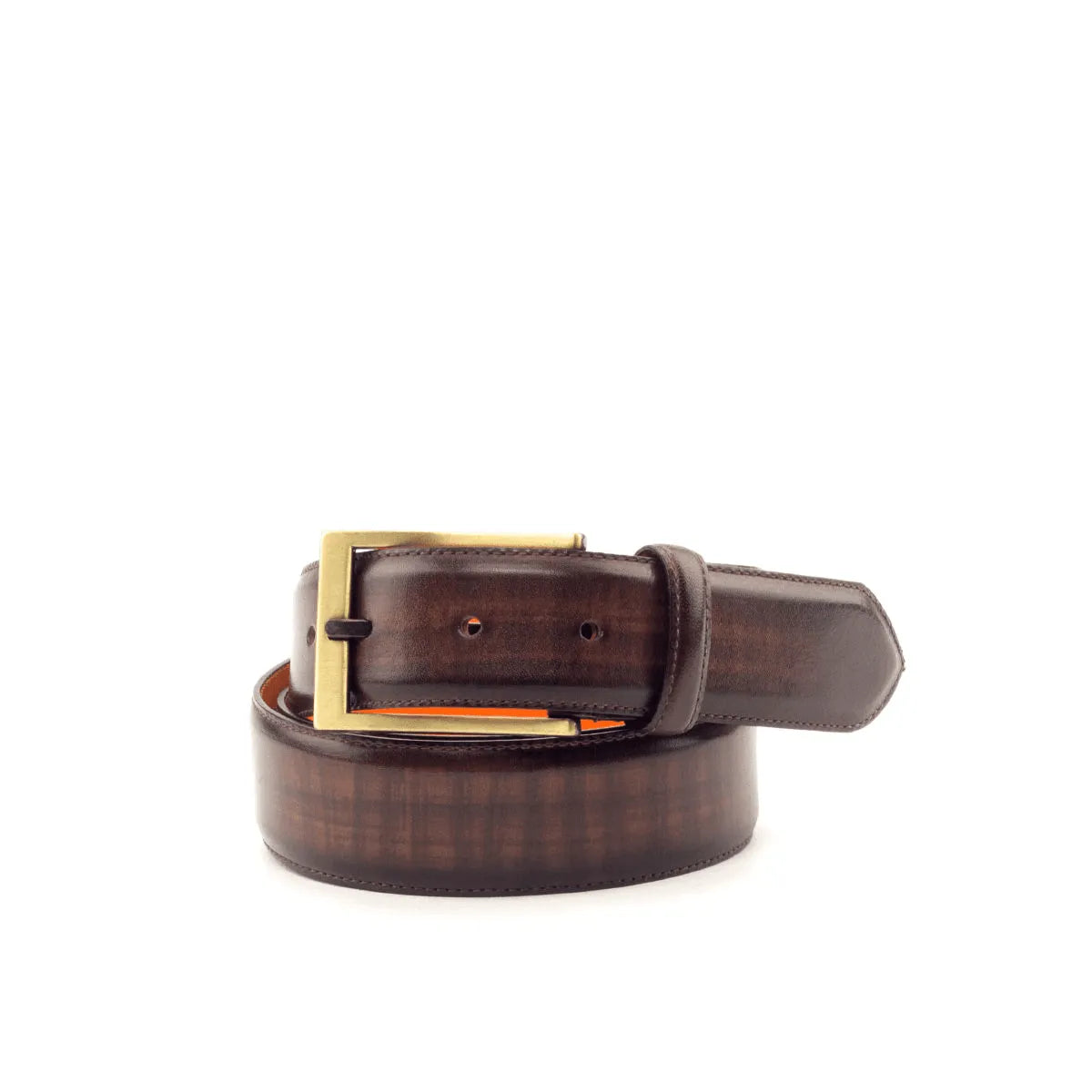 Cheung Hampton Belt II brown leather belt with gold buckle