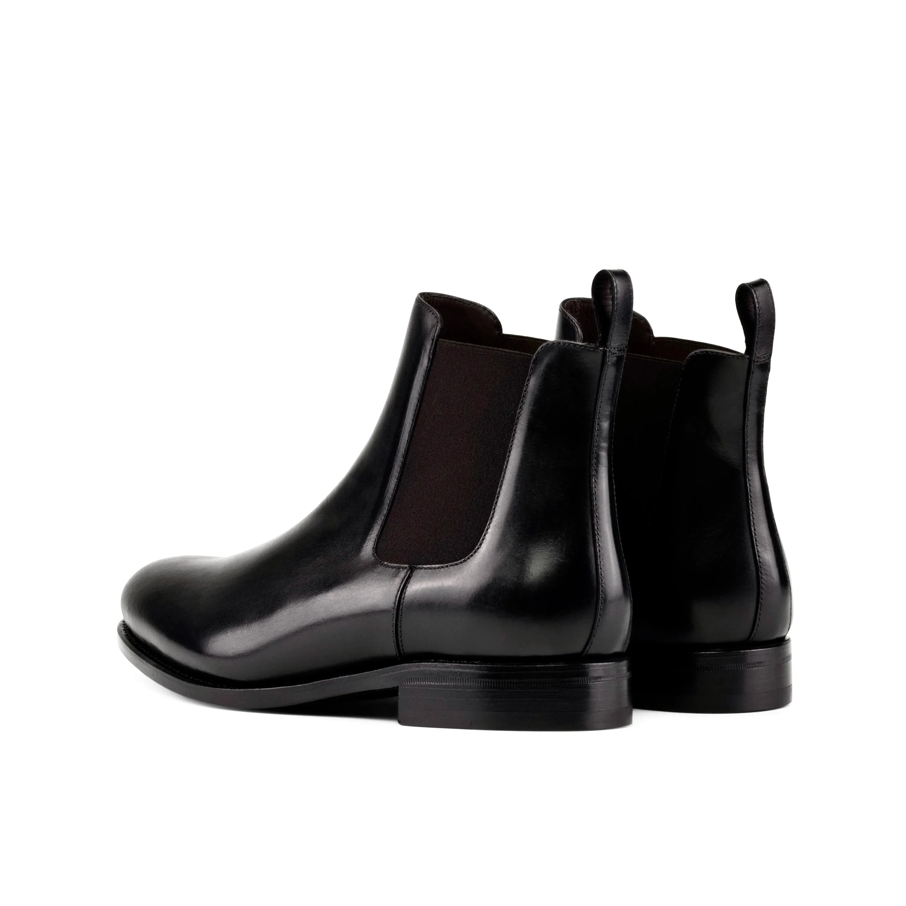 Ciro Chelsea Boots II pair in black box calf with rounded toe