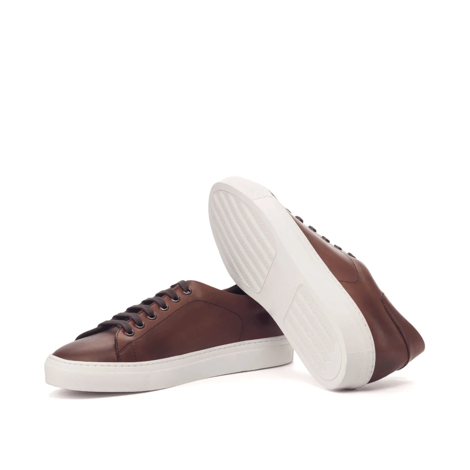 Brown leather Claus Trainer Sneaker with white soles