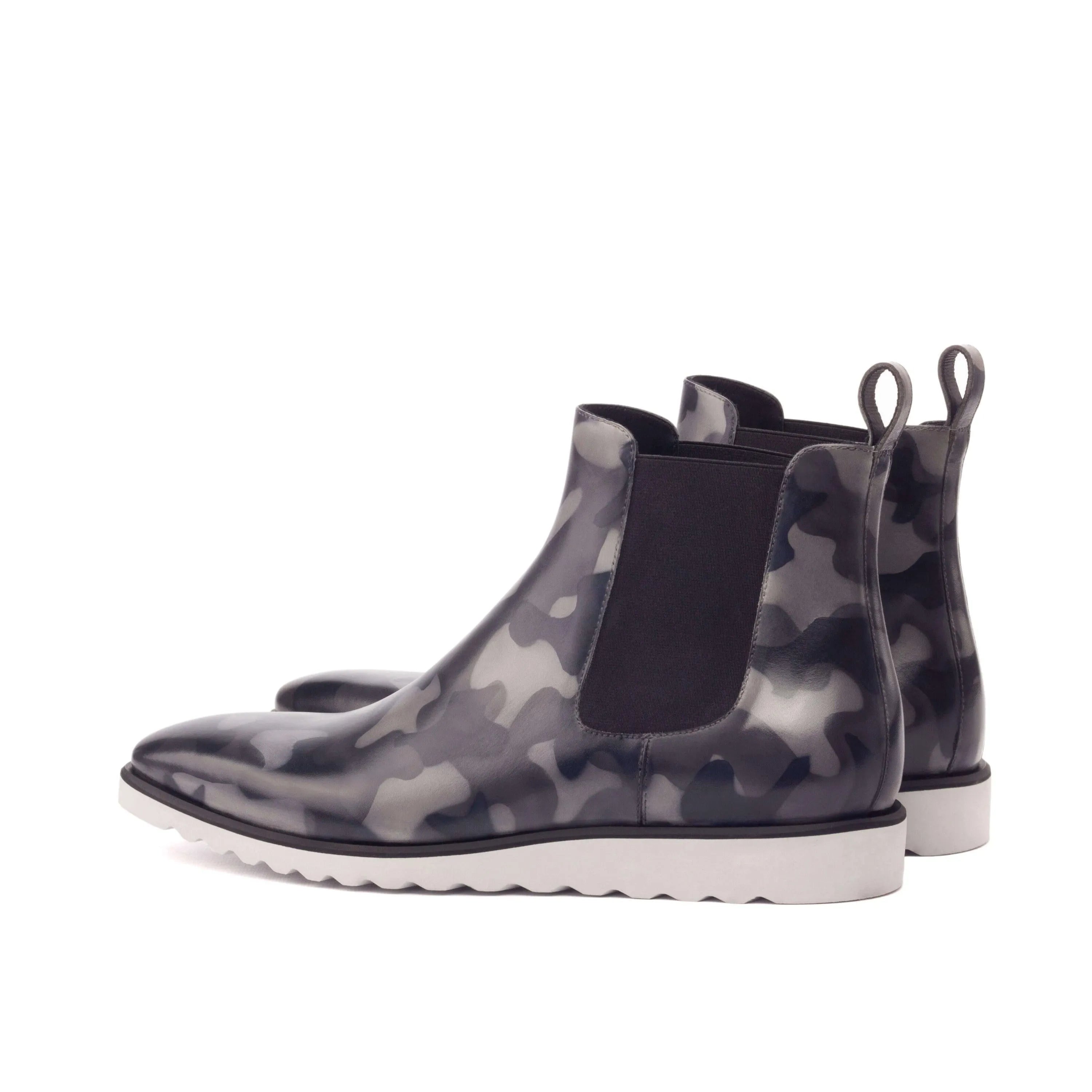 Camouflage Commando II Chelsea boots, luxury bespoke shoes for men