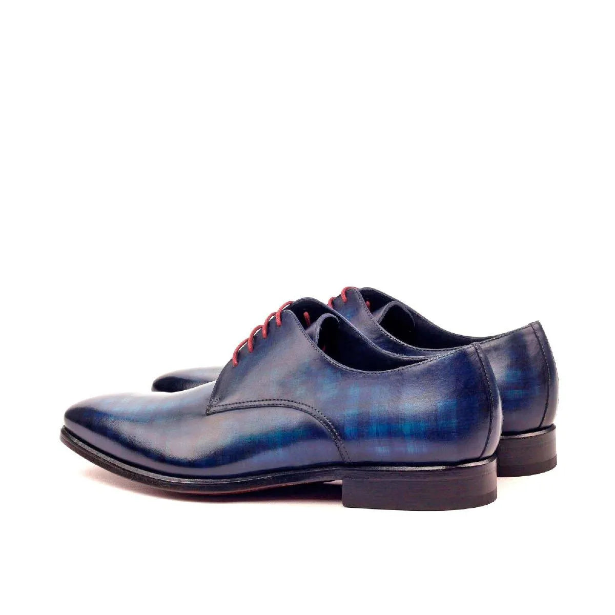 Cruz Patina Derby shoes in blue leather, back view