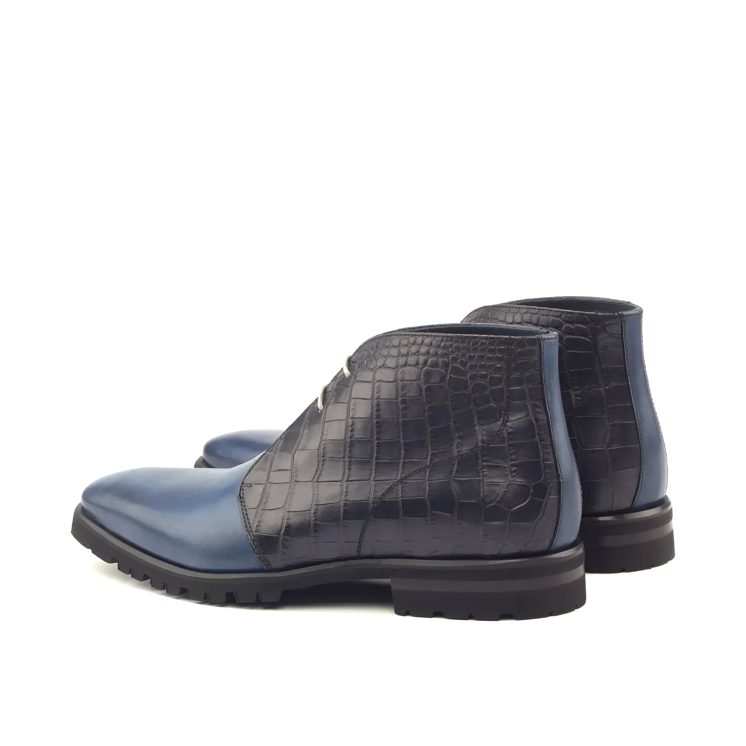 David Monti Chukkas two-toned leather ankle boots