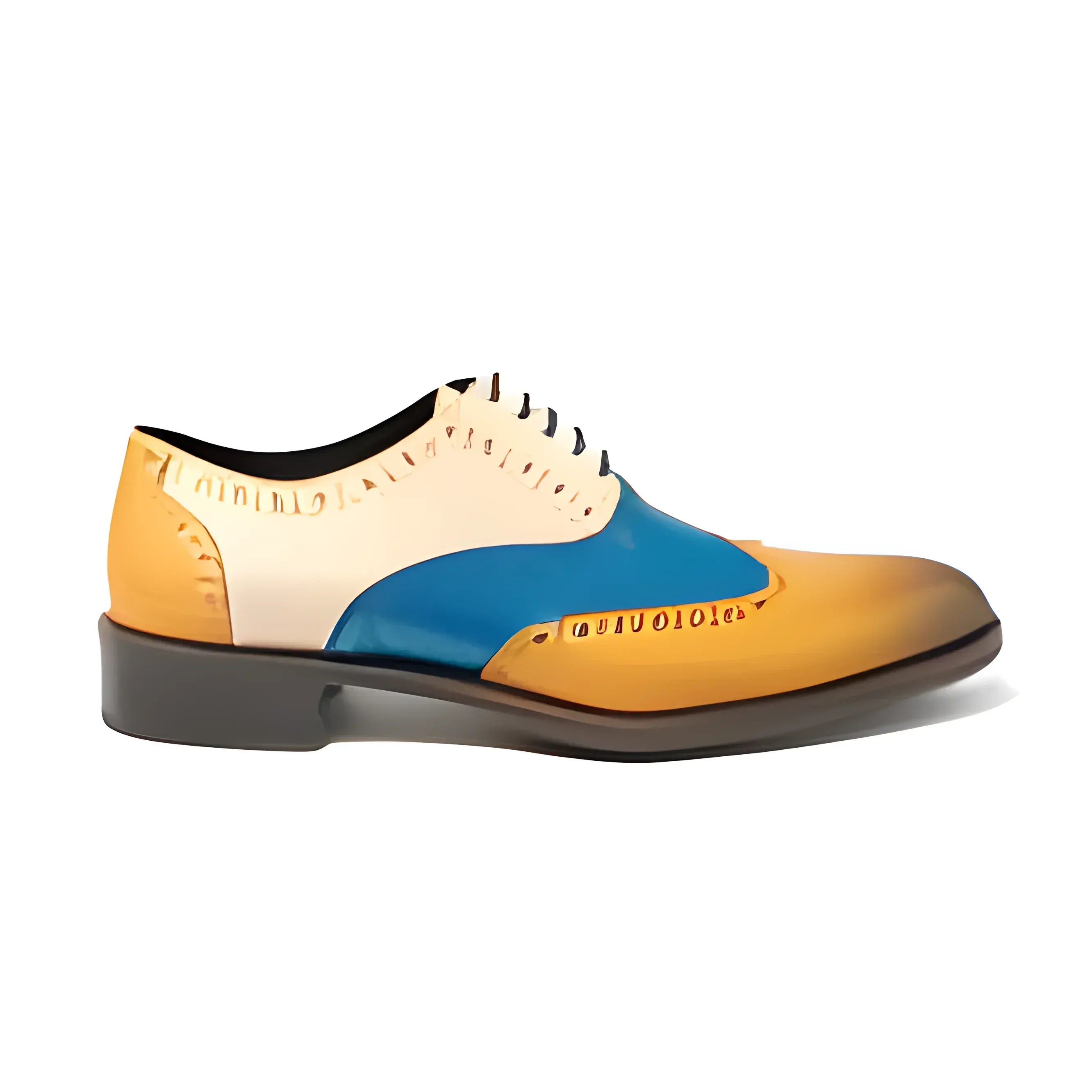 Multi-colored leather wingtip Dealer Oxford dress shoe sample
