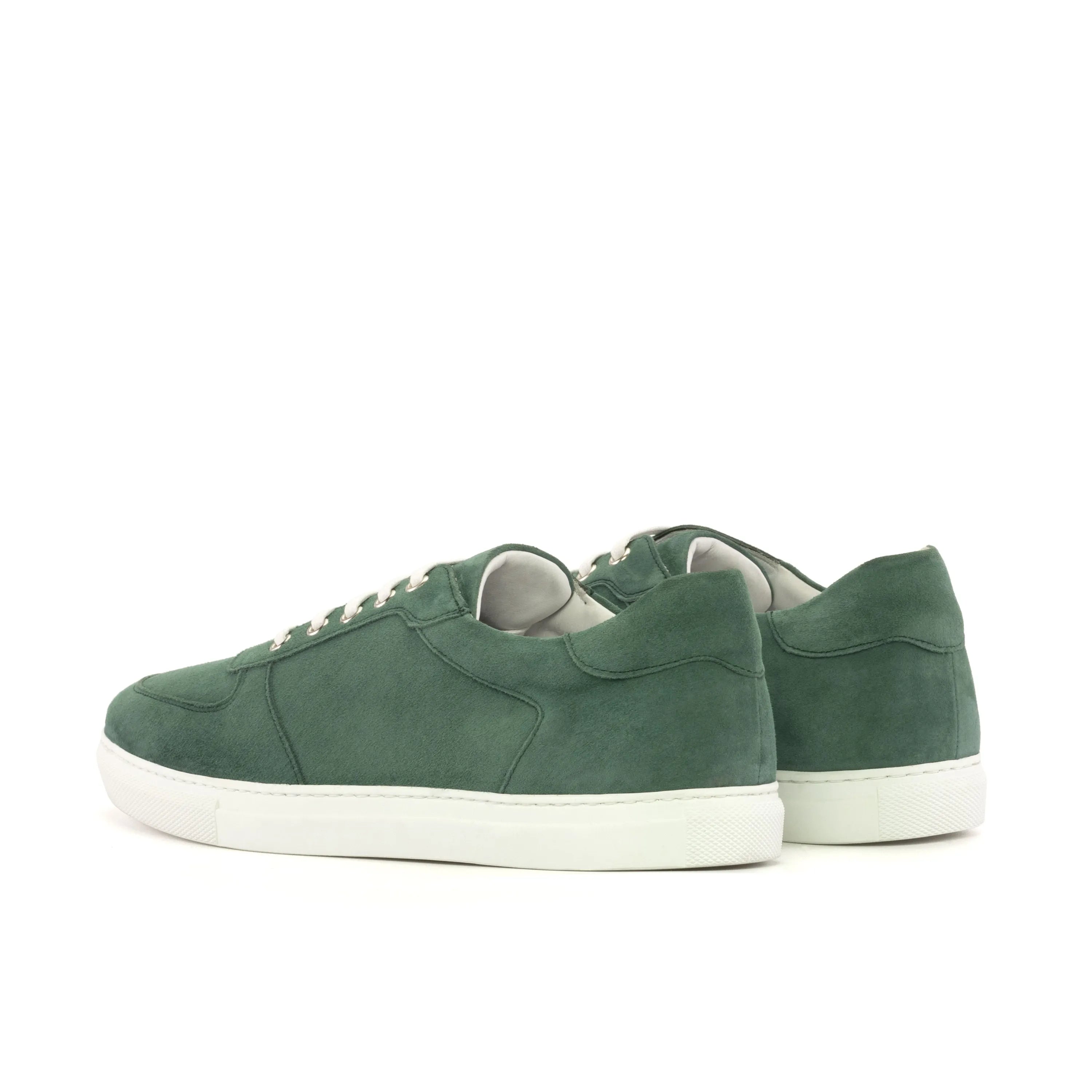 Demion low green leather trainer sneakers, luxury bespoke shoes for men