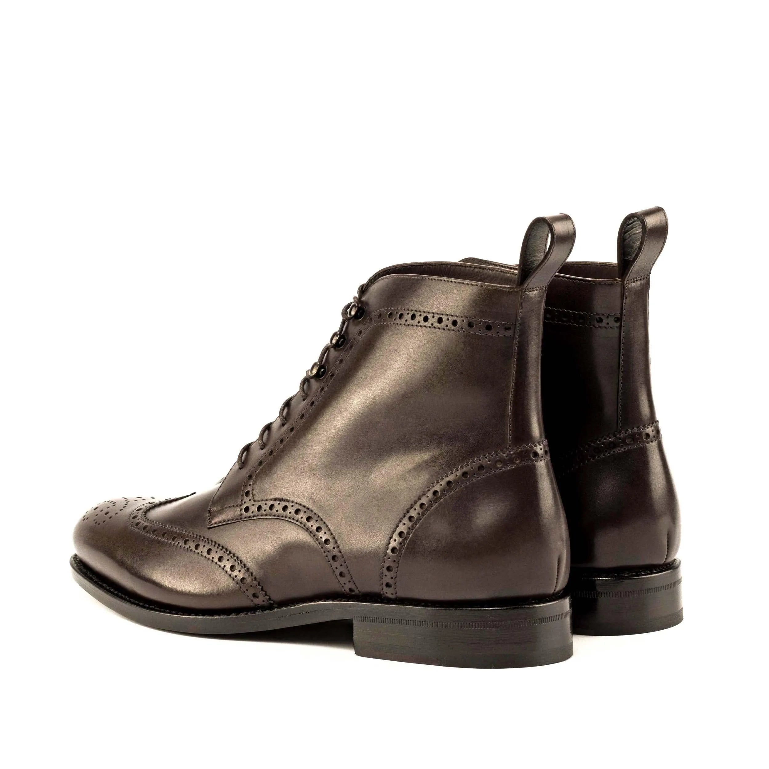 Devin Military Brogue Boots II brown leather wingtip military brogue boots