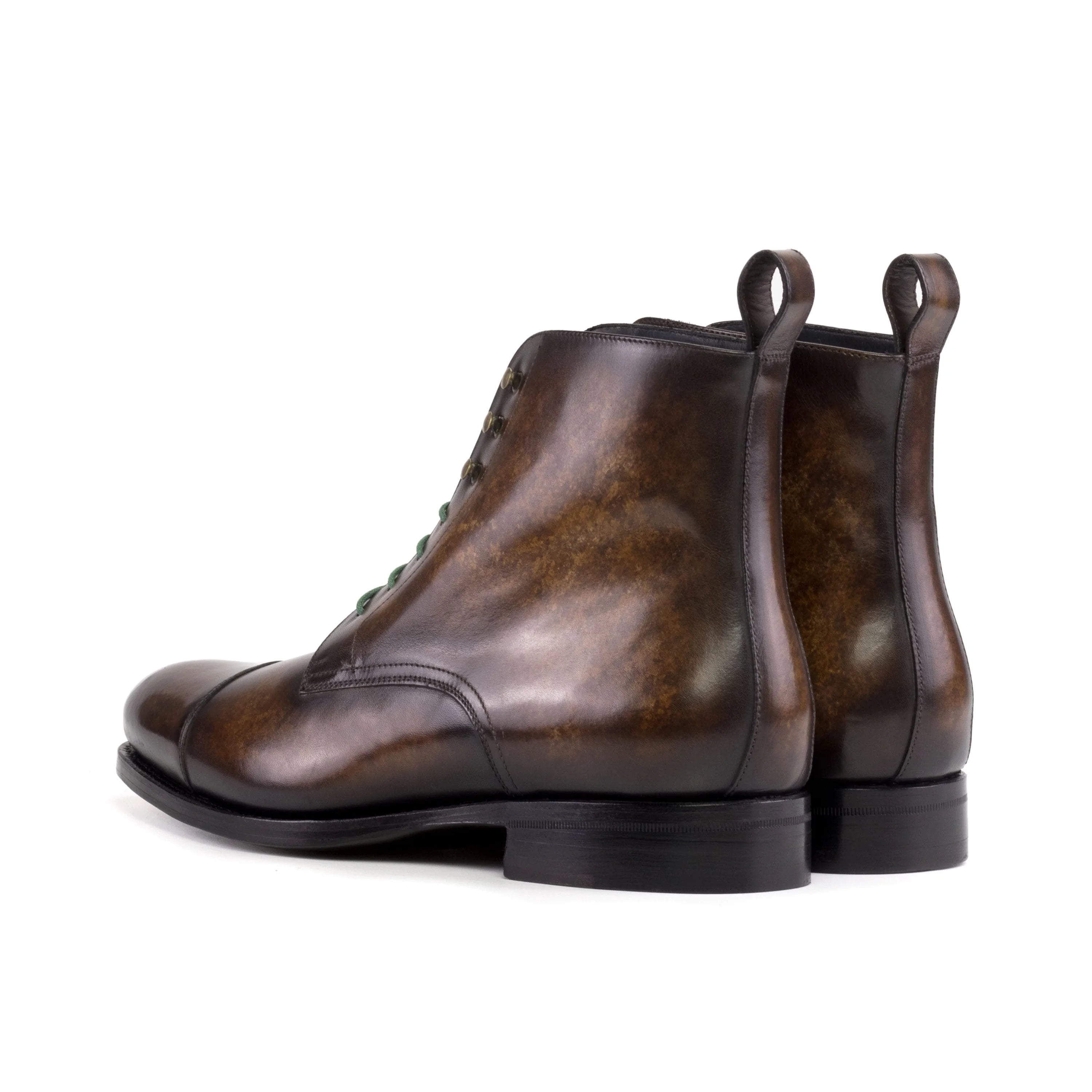 Dimitraios patina jumper boots in brown calf leather with black soles
