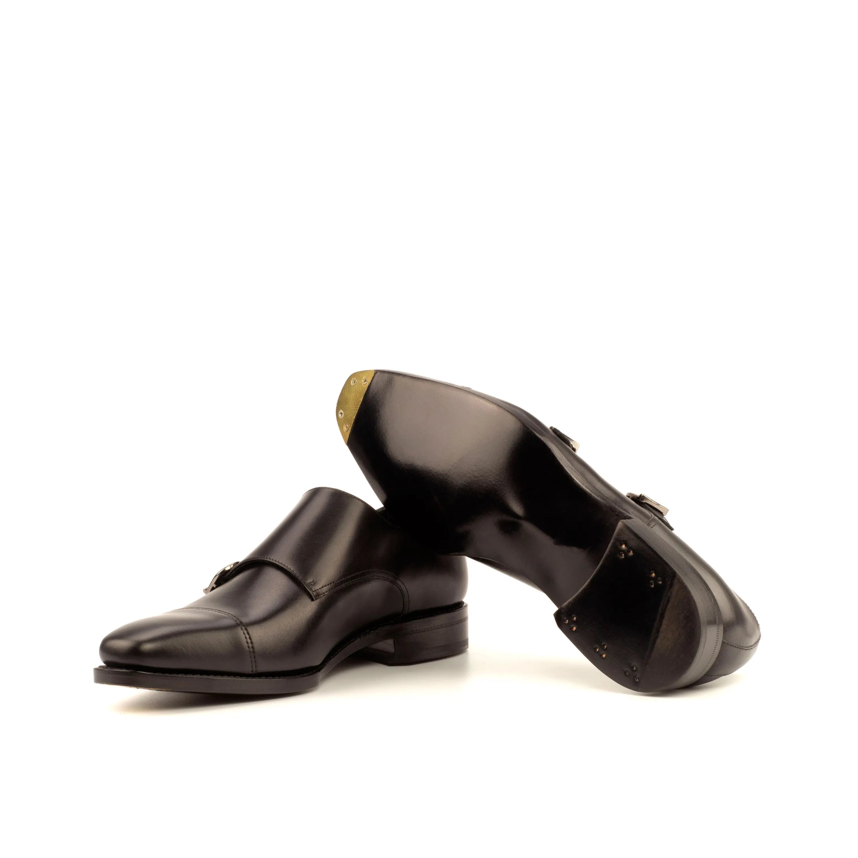 Dominto Double Monk black leather pair of shoes