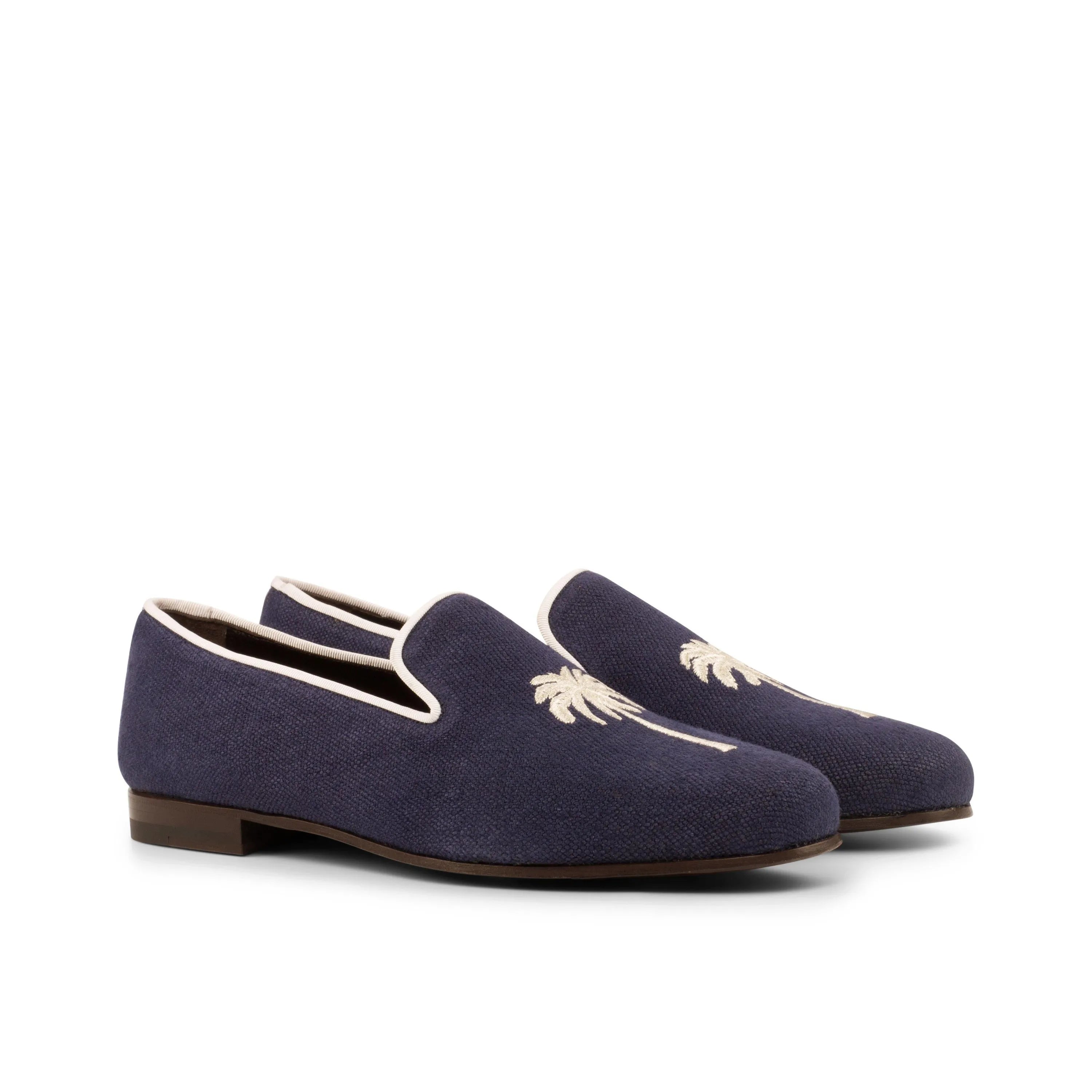 Eagle Wellington Slip On II navy blue palm tree loafers