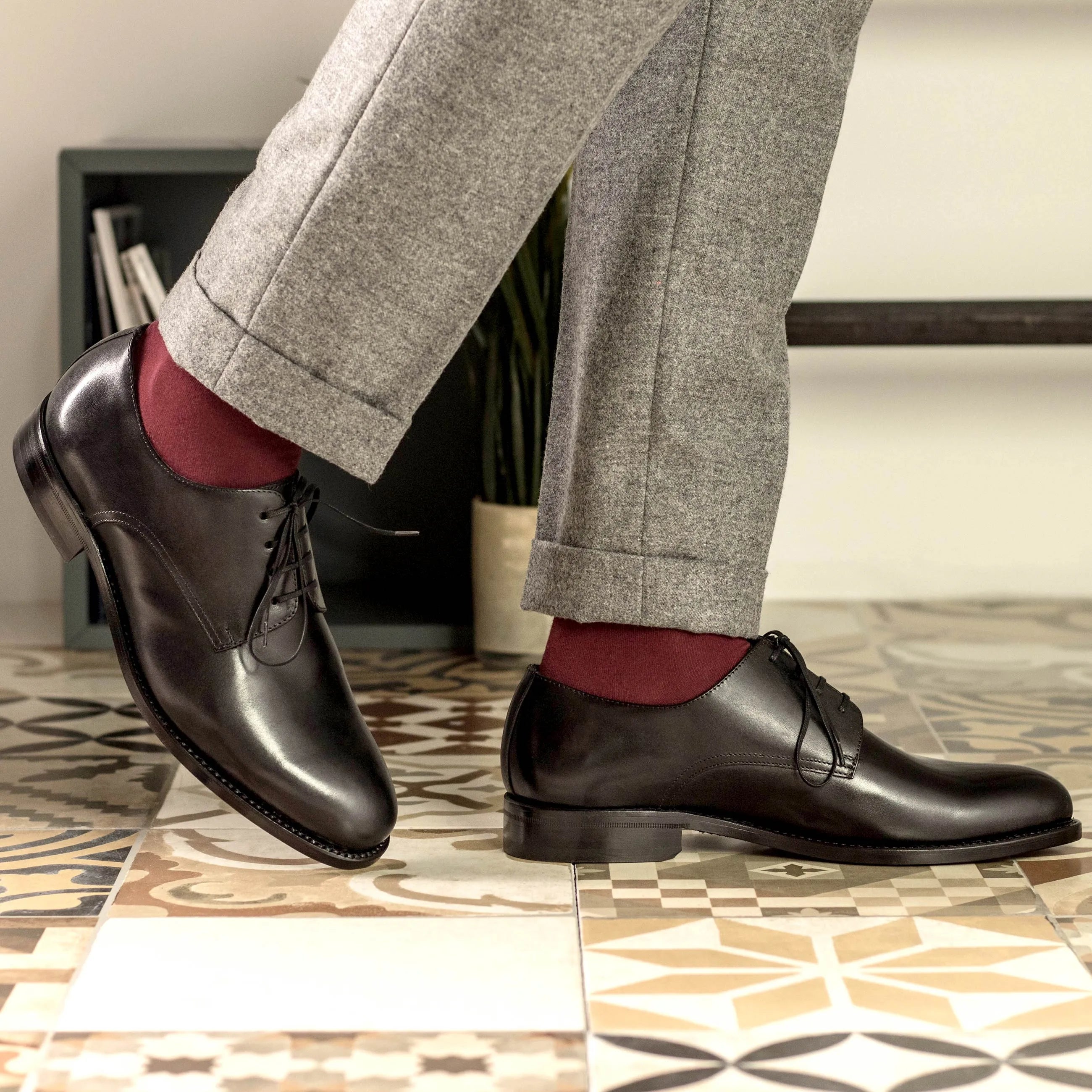 Black Edanos Derby shoes II in leather, fast lane style